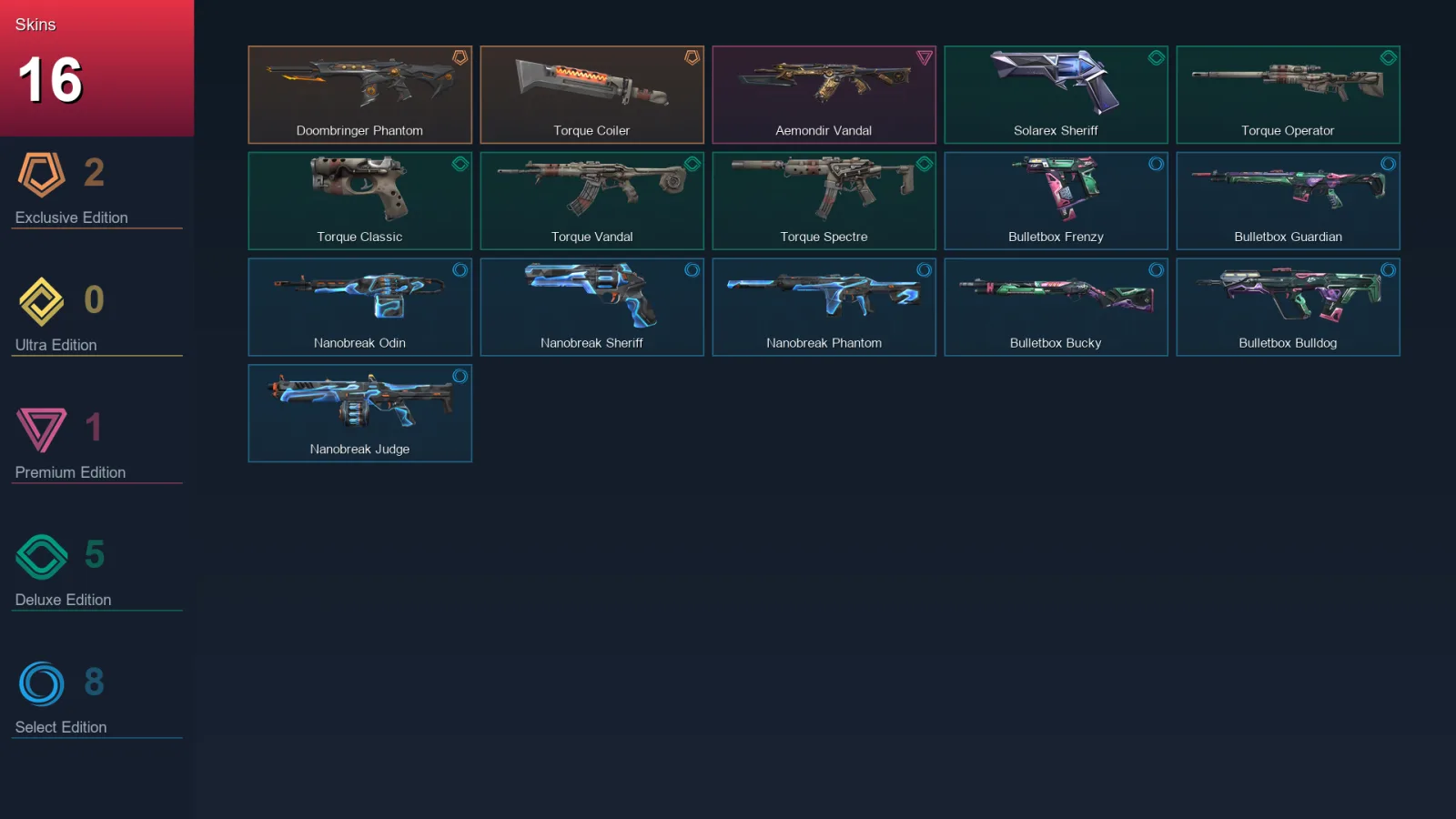 EU | Lv44 | Unranked | 16 Skin | 16 Agent | 27 Buddy