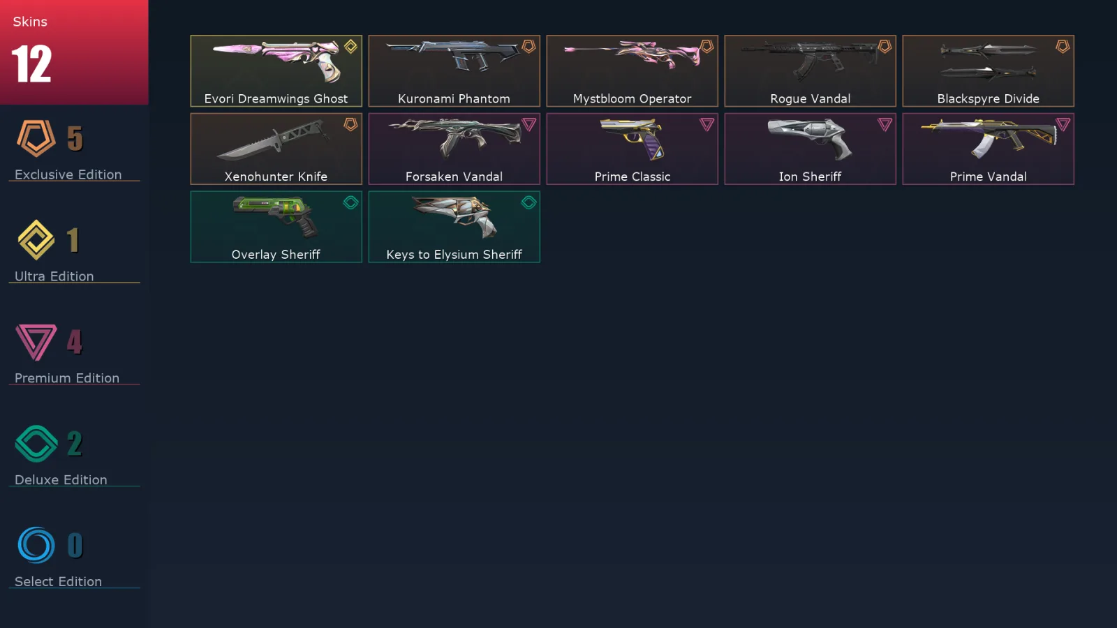 [Valorant] | EU | Level 85 | Platinum 2 | 29 Agents | 12 Skins