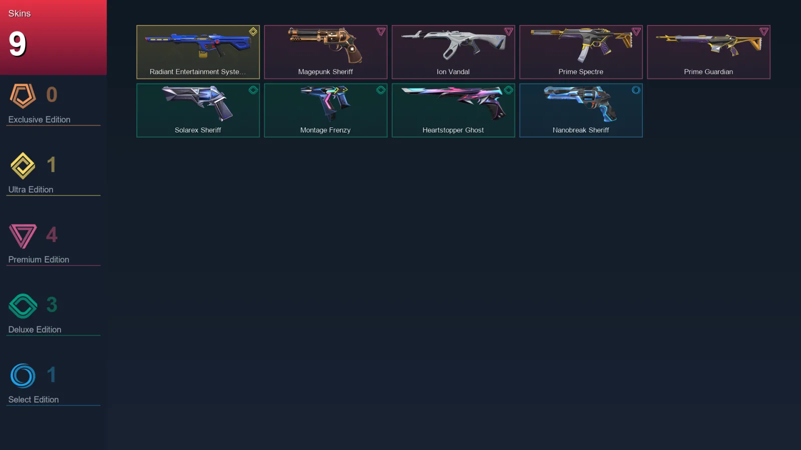 AP | Lv129 | Unranked | 9 Skin | 24 Agent | 56 Buddy