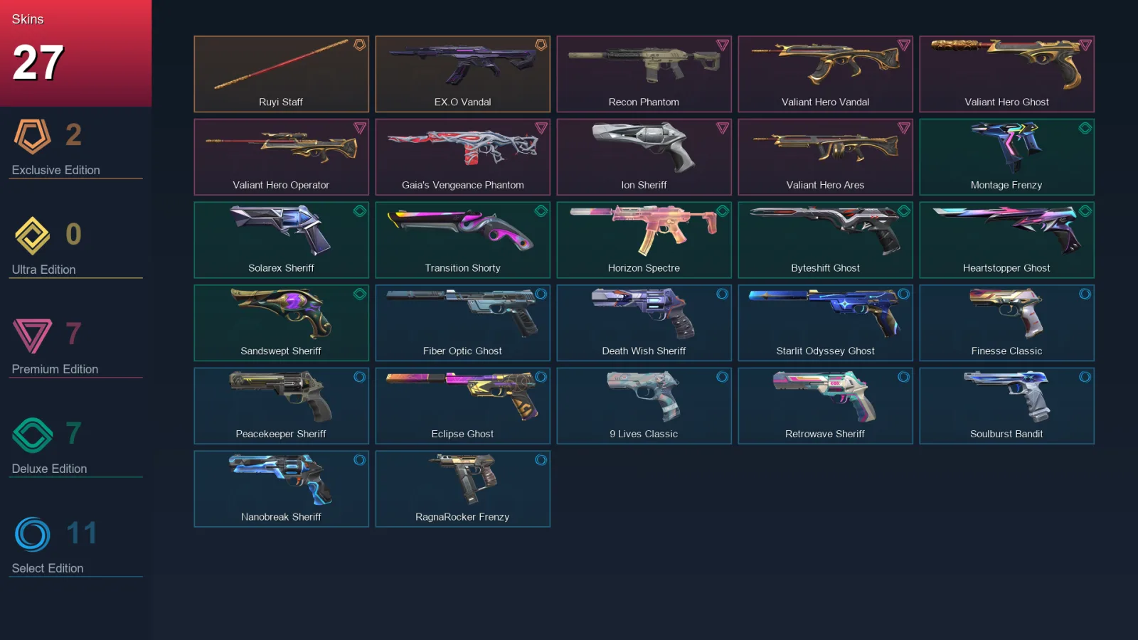 AP | Lv330 | Unranked | 27 Skin | 29 Agent | 104 Buddy