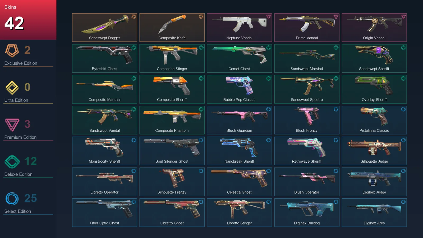 BR | Lv244 | Unranked | 42 Skin | 28 Agent | 98 Buddy