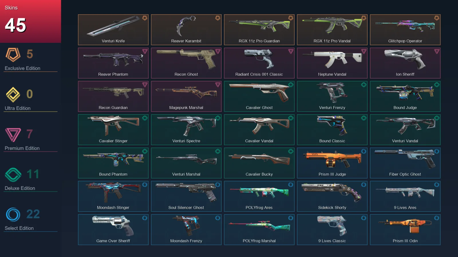 LA | Lv128 | Unranked | 45 Skin | 26 Agent | 65 Buddy