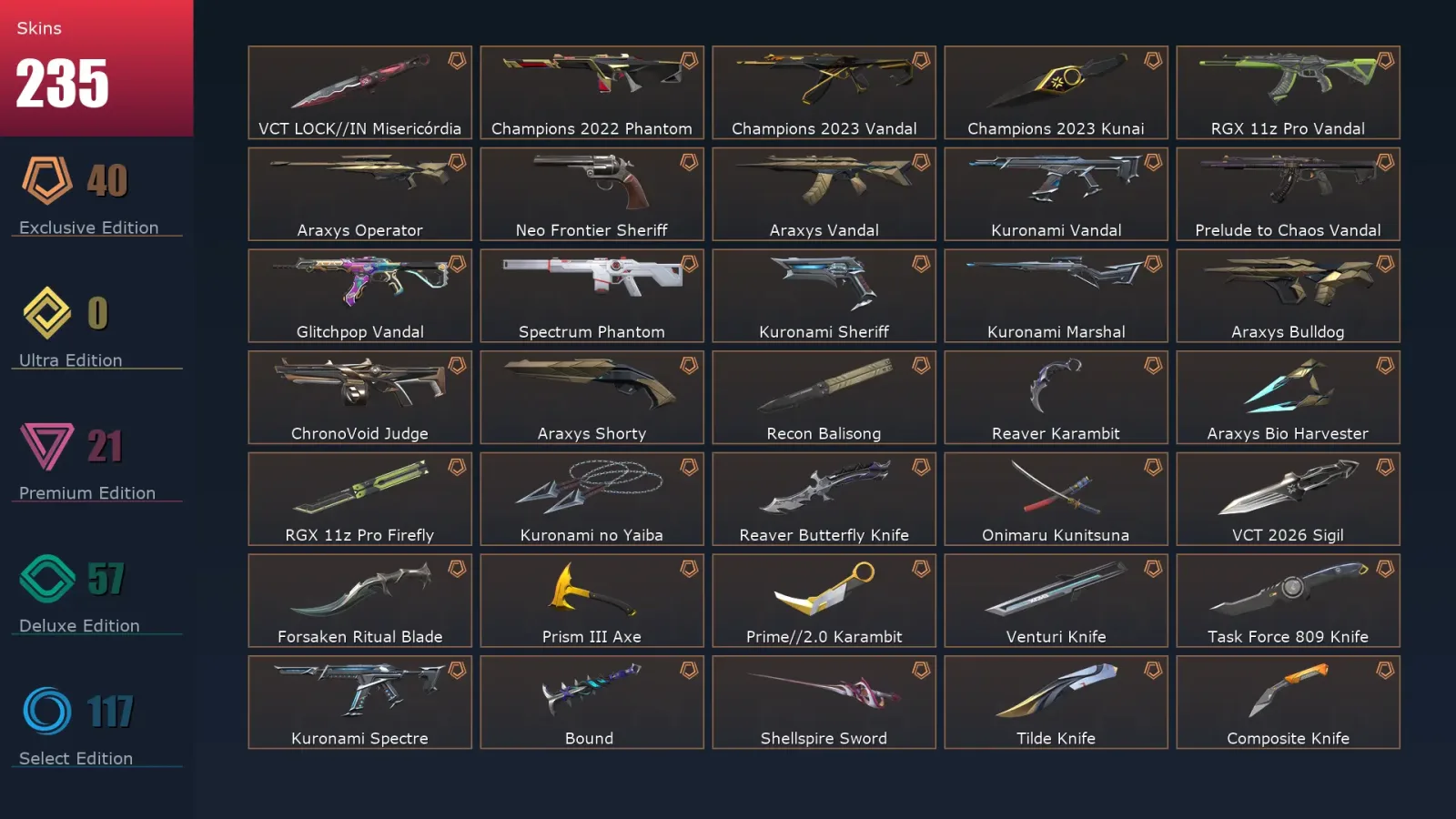 [Valorant] | EU | Level 500 | Diamond 1 | 29 Agents | 235 Skins — Valorant account