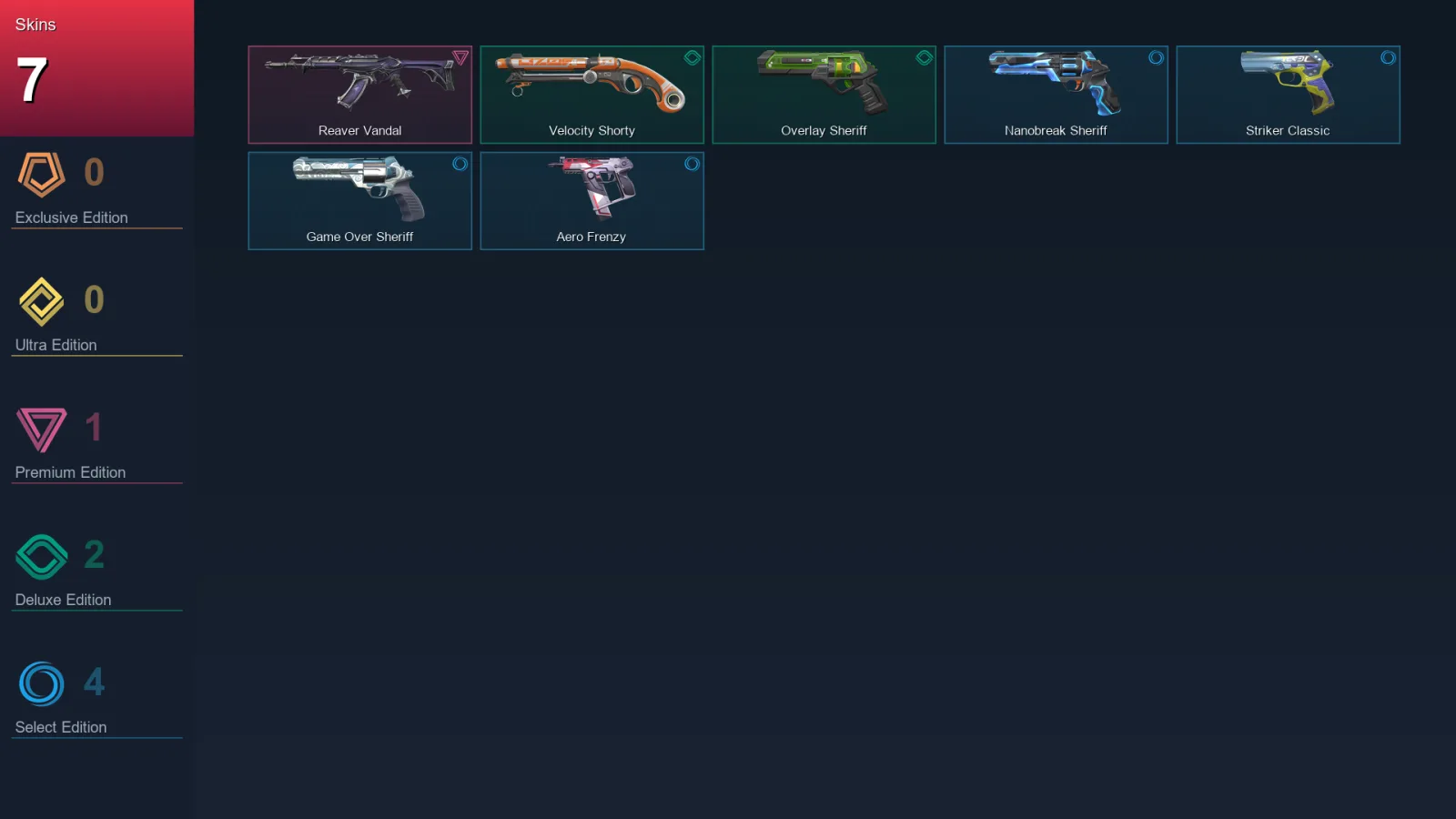AP | Lv118 | Unranked | 7 Skin | 28 Agent | 55 Buddy — Overlay Sheriff