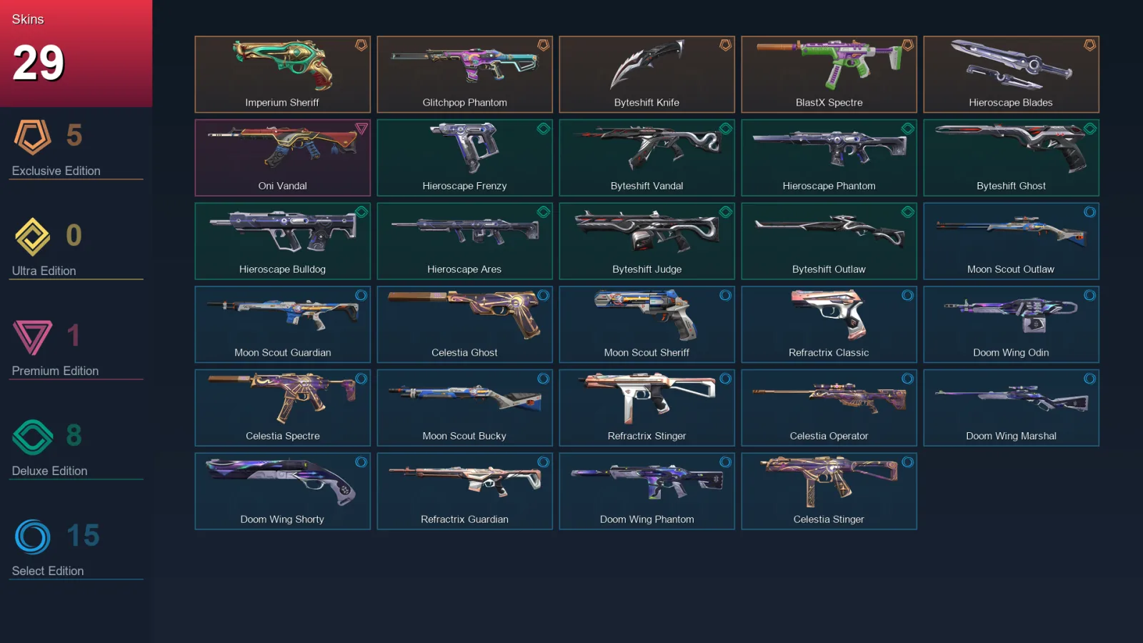 BR | Lv73 | Unranked | 29 Skin | 19 Agent | 25 Buddy — Refractrix Stinger