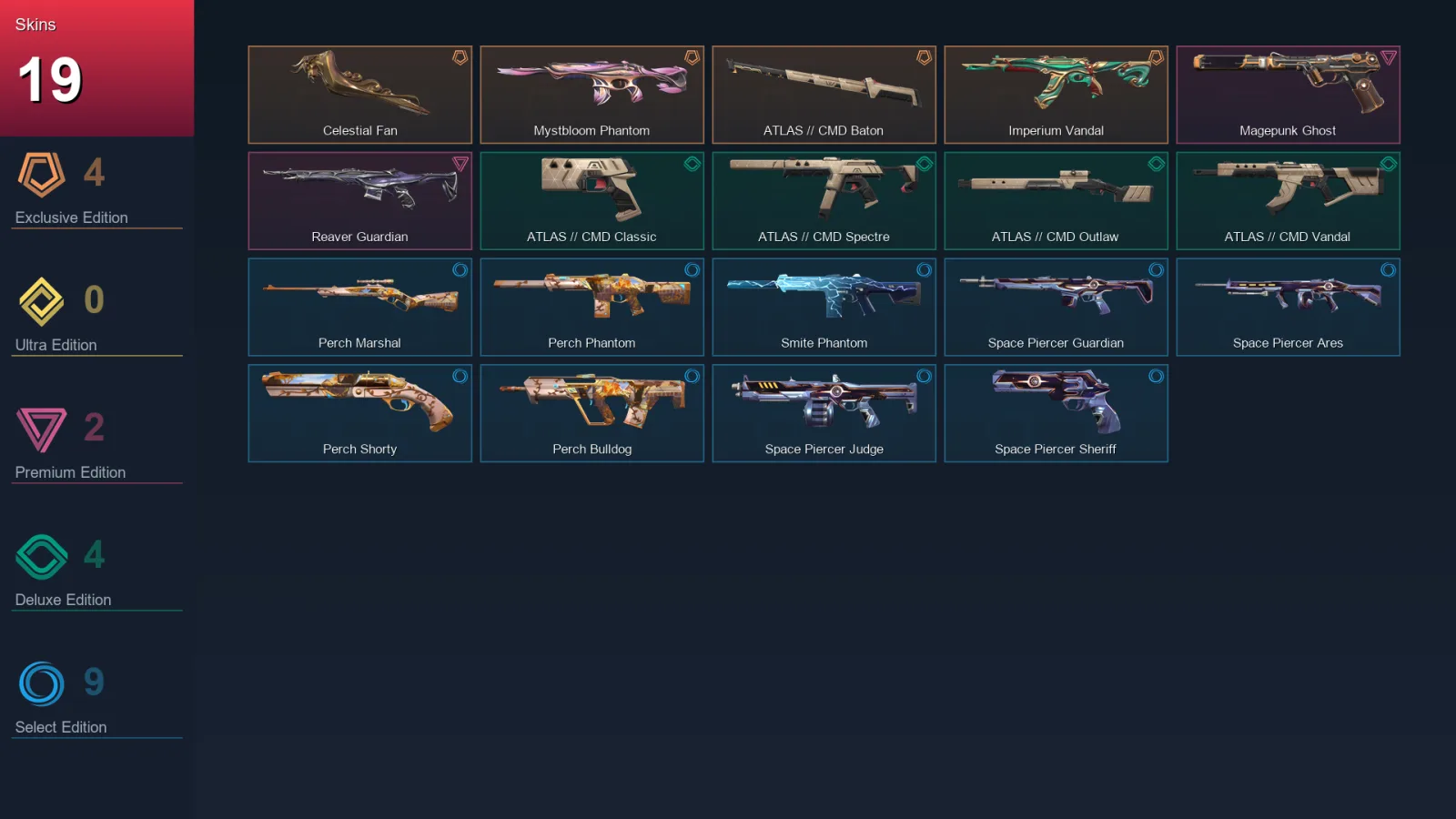 EU | Lv38 | Unranked | 19 Skin | 13 Agent | 21 Buddy