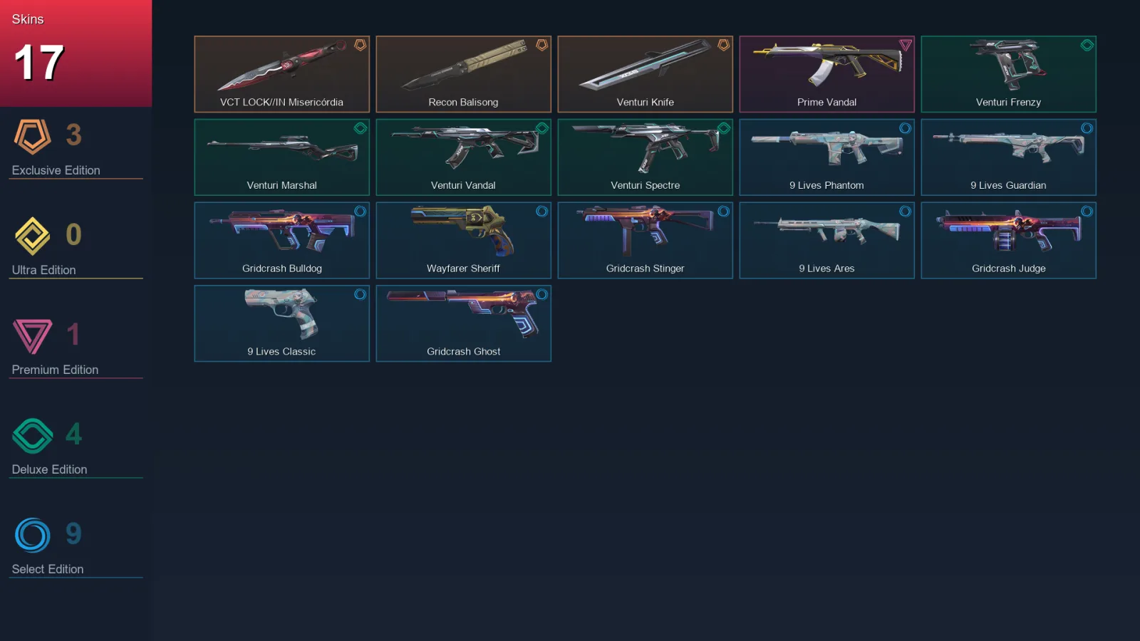 NA | Lv45 | Unranked | 17 Skin | 11 Agent | 29 Buddy