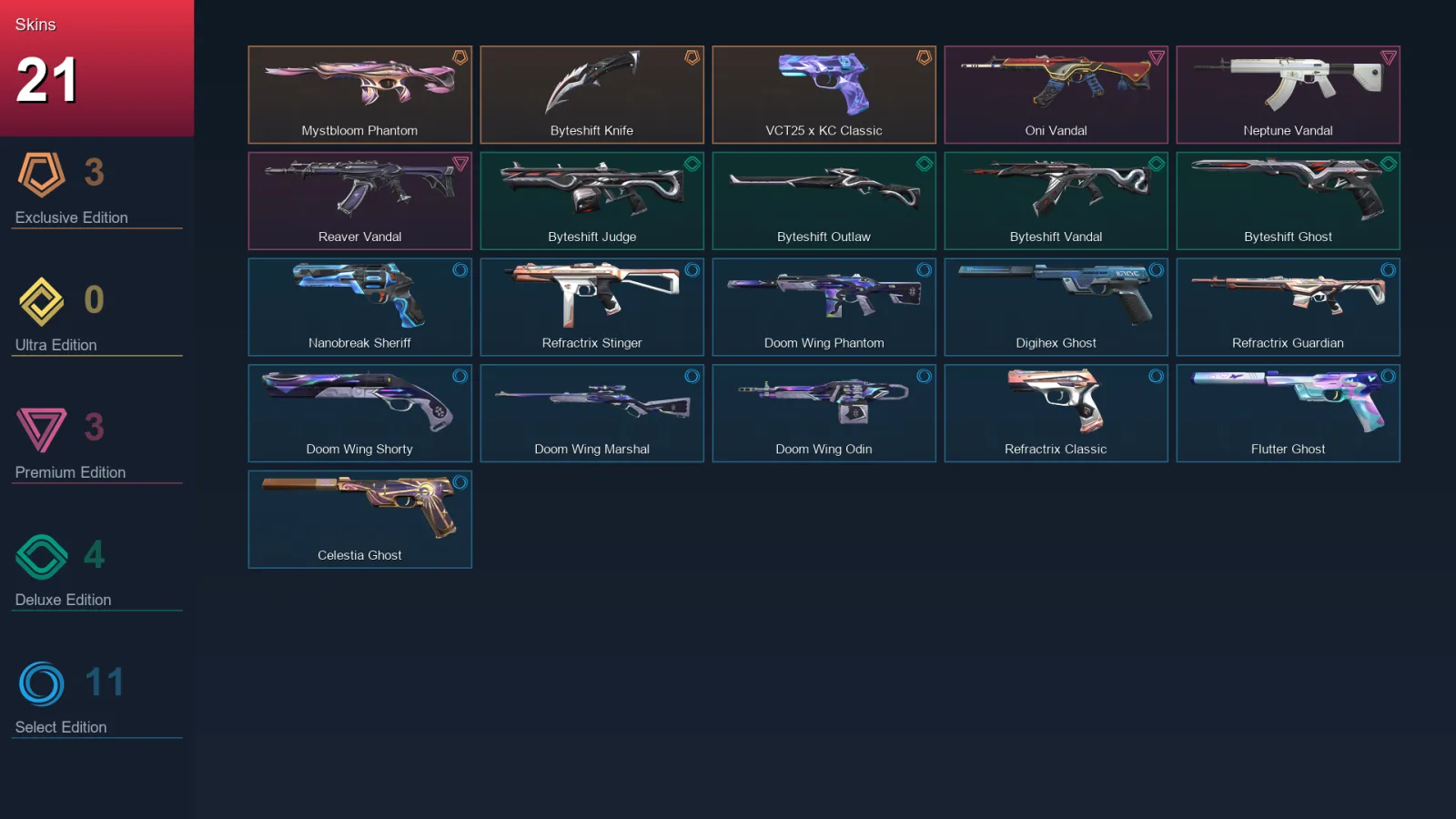 EU | Lv142 | Unranked | 21 Skin | 29 Agent | 63 Buddy