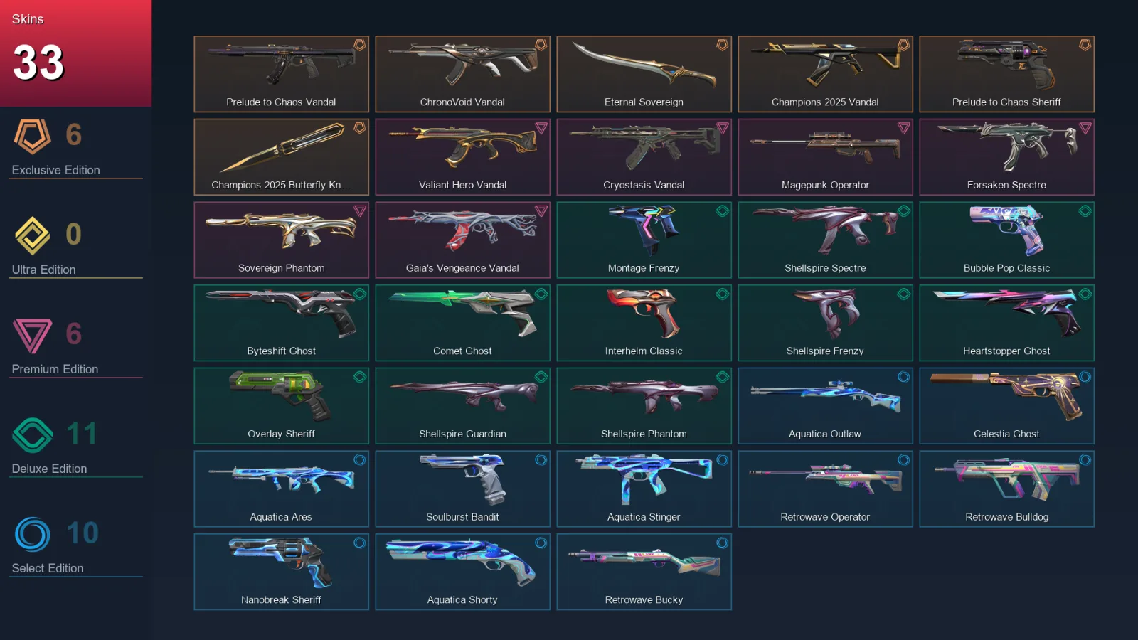 EU | Lv200 | Unranked | 33 Skin | 29 Agent | 67 Buddy