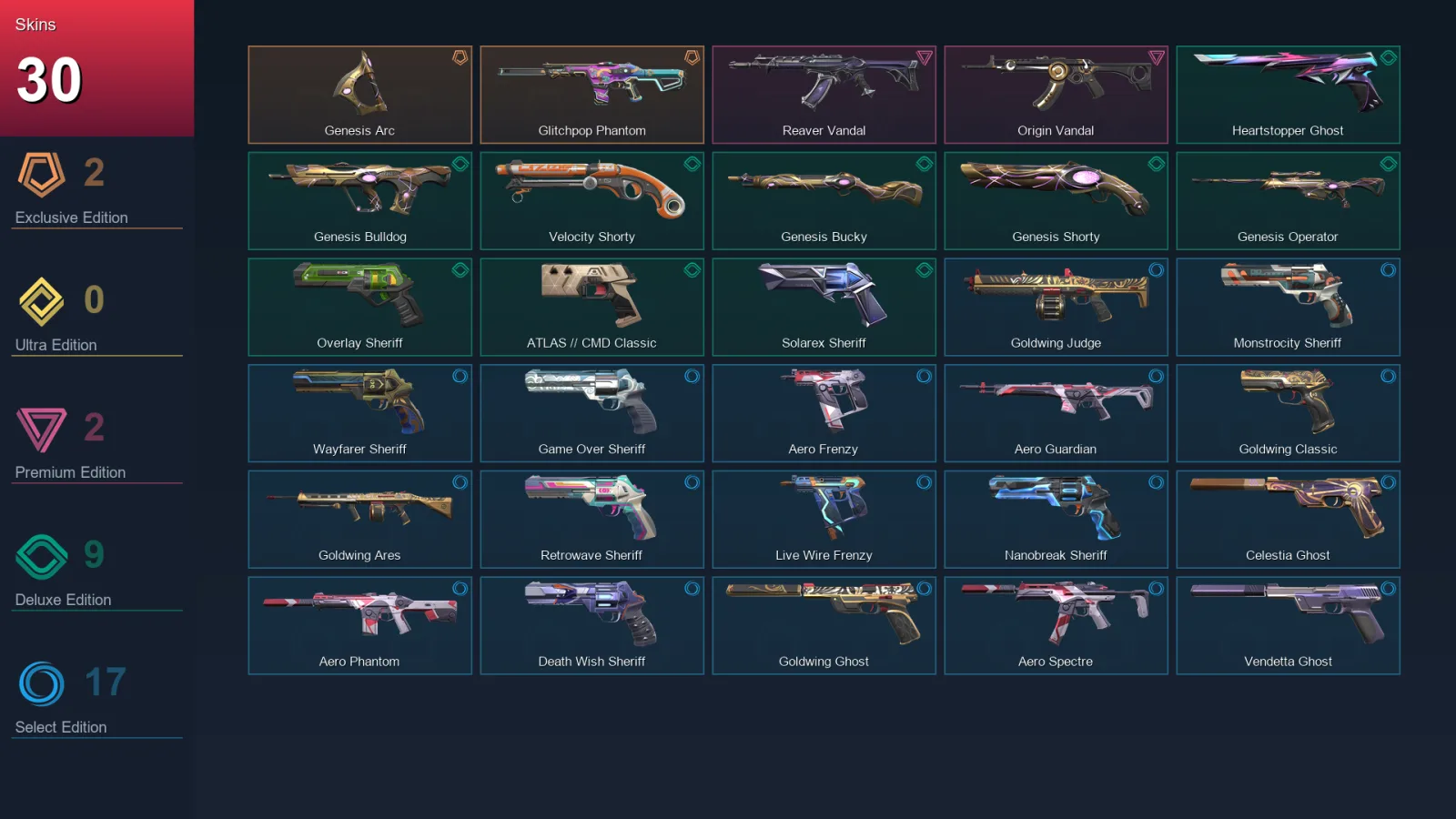 AP | Lv224 | Unranked | 30 Skin | 28 Agent | 96 Buddy