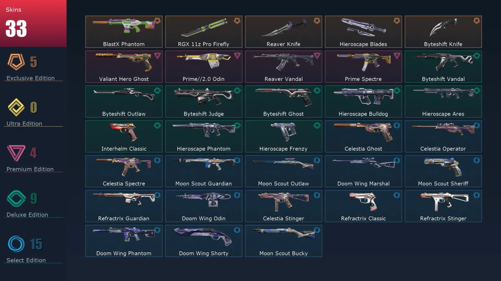 [Valorant] | EU | Level 98 | 28 Agents | 33 Skins — Valorant account