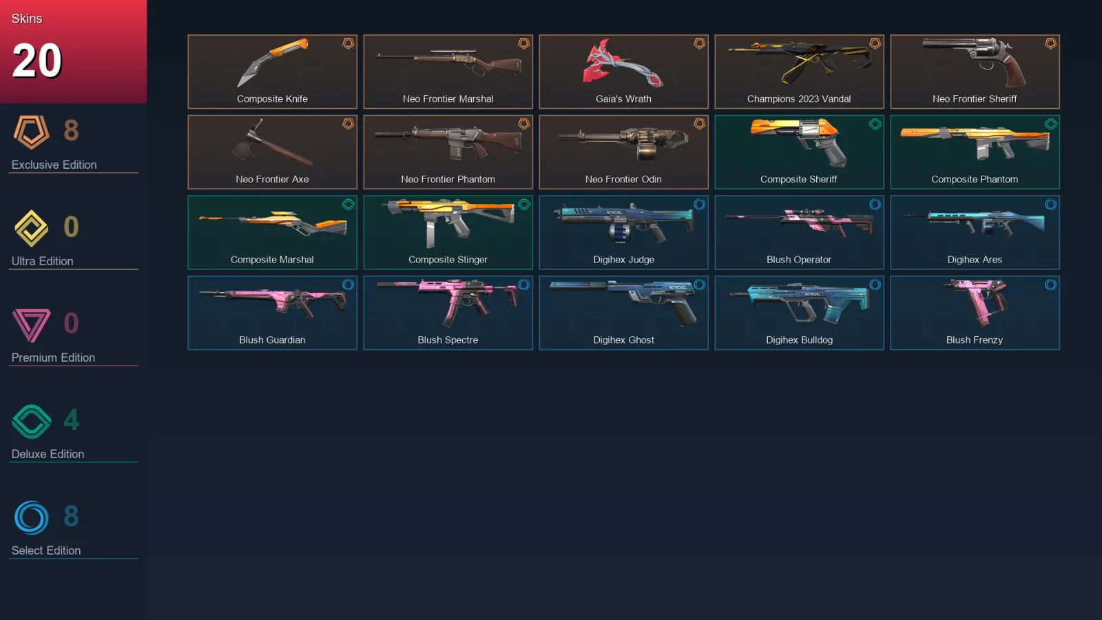 EU | Lv57 | Unranked | 20 Skin | 19 Agent | 30 Buddy &mdash; Valorant account with Judge skin