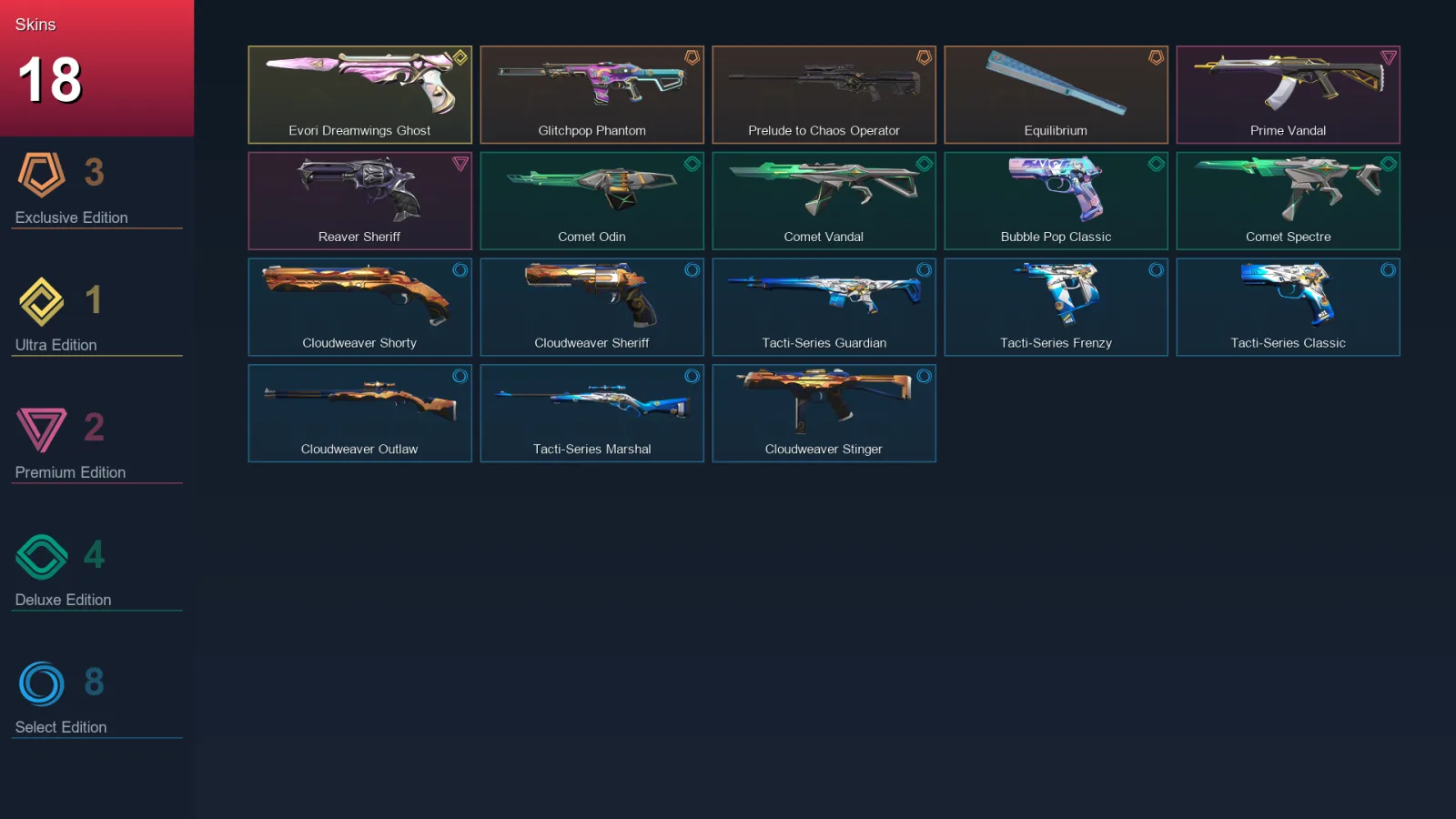 AP | Lv51 | Unranked | 18 Skin | 14 Agent | 21 Buddy