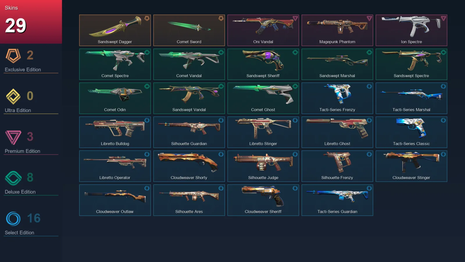AP | Lv93 | Unranked | 29 Skin | 23 Agent | 42 Buddy — Valorant account