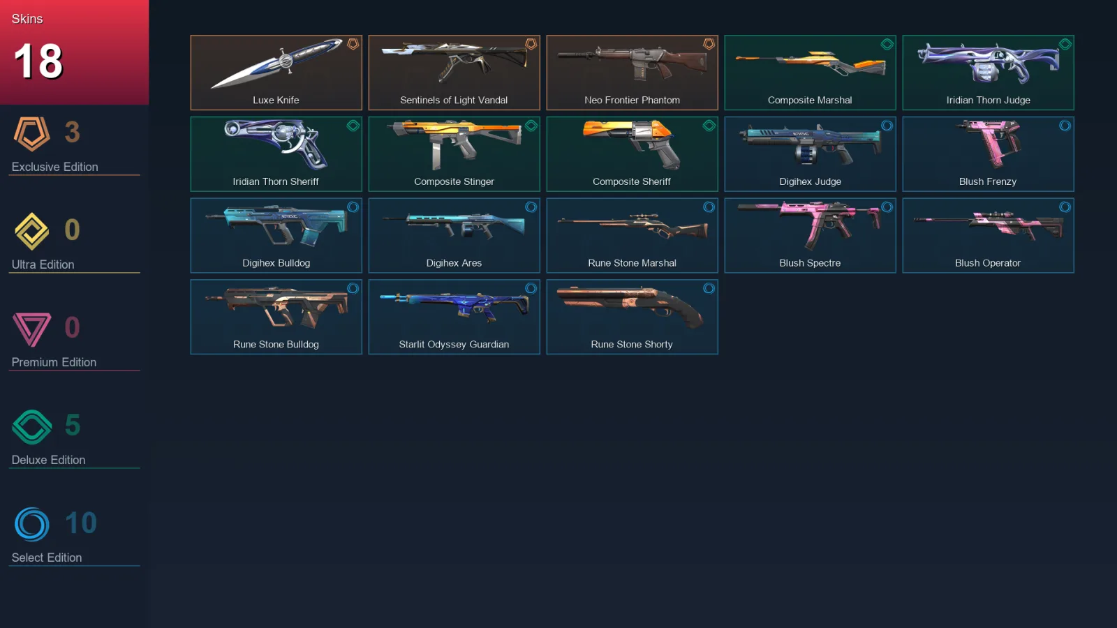 EU | Lv29 | Unranked | 18 Skin | 10 Agent | 15 Buddy