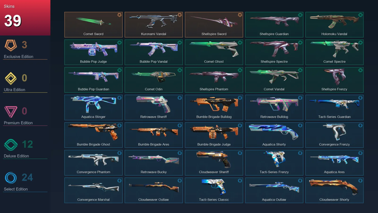 NA | Lv59 | Unranked | 39 Skin | 15 Agent | 39 Buddy