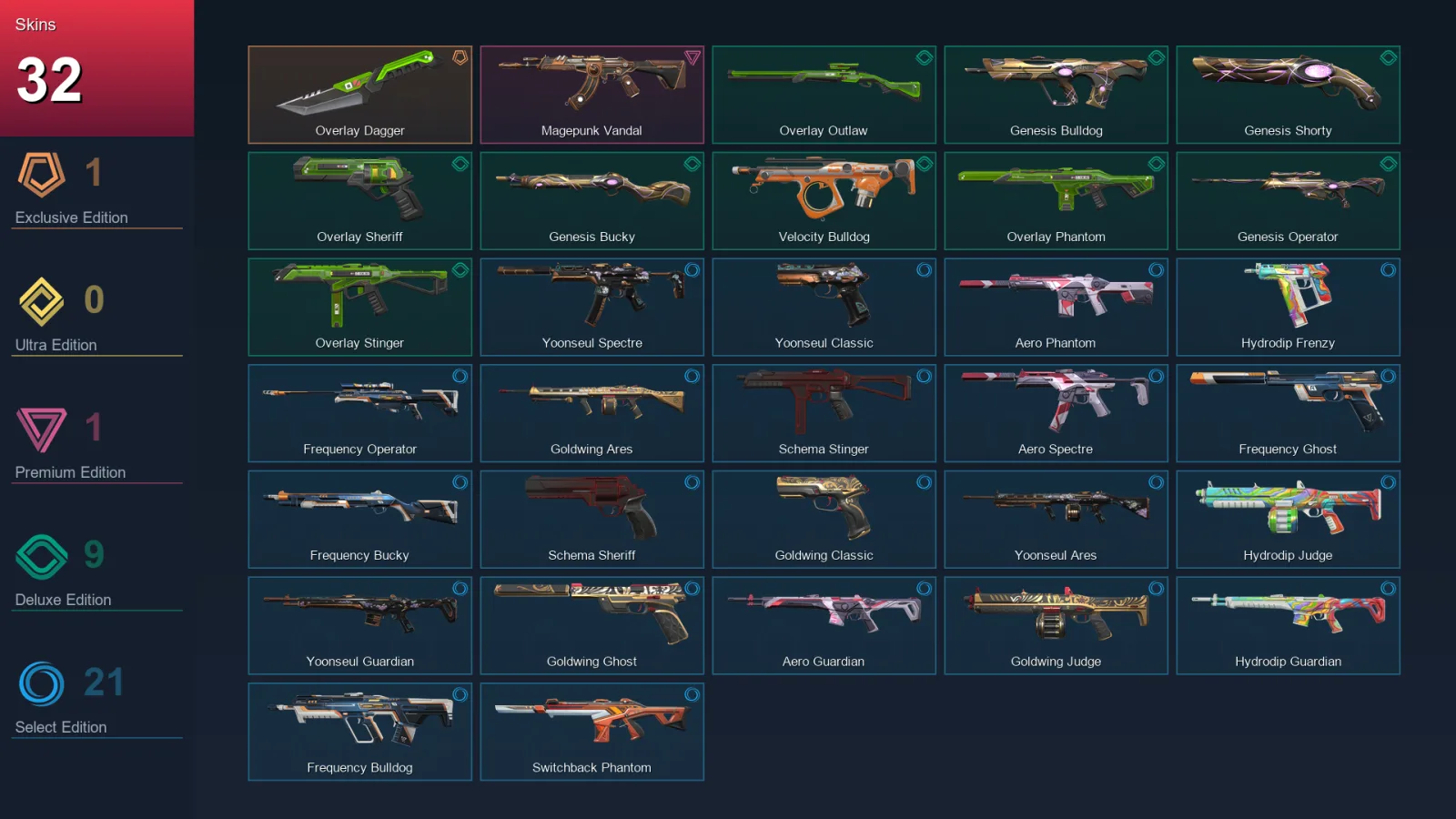 EU | Lv39 | Unranked | 32 Skin | 14 Agent | 30 Buddy