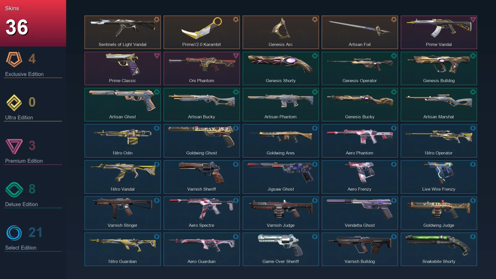 AP | Lv147 | Unranked | 36 Skin | 19 Agent | 50 Buddy — Valorant account