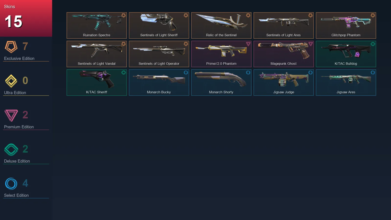 AP | Lv12 | Unranked | 15 Skin | 7 Agent | 6 Buddy