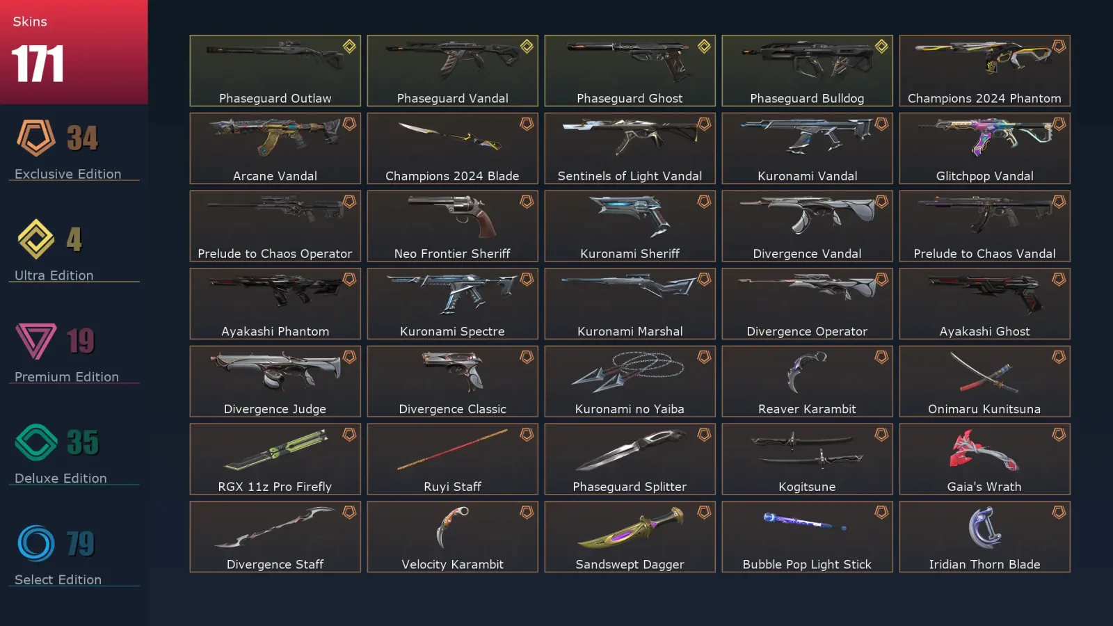 [Valorant] | EU | Level 448 | 29 Agents | 171 Skins — Valorant account