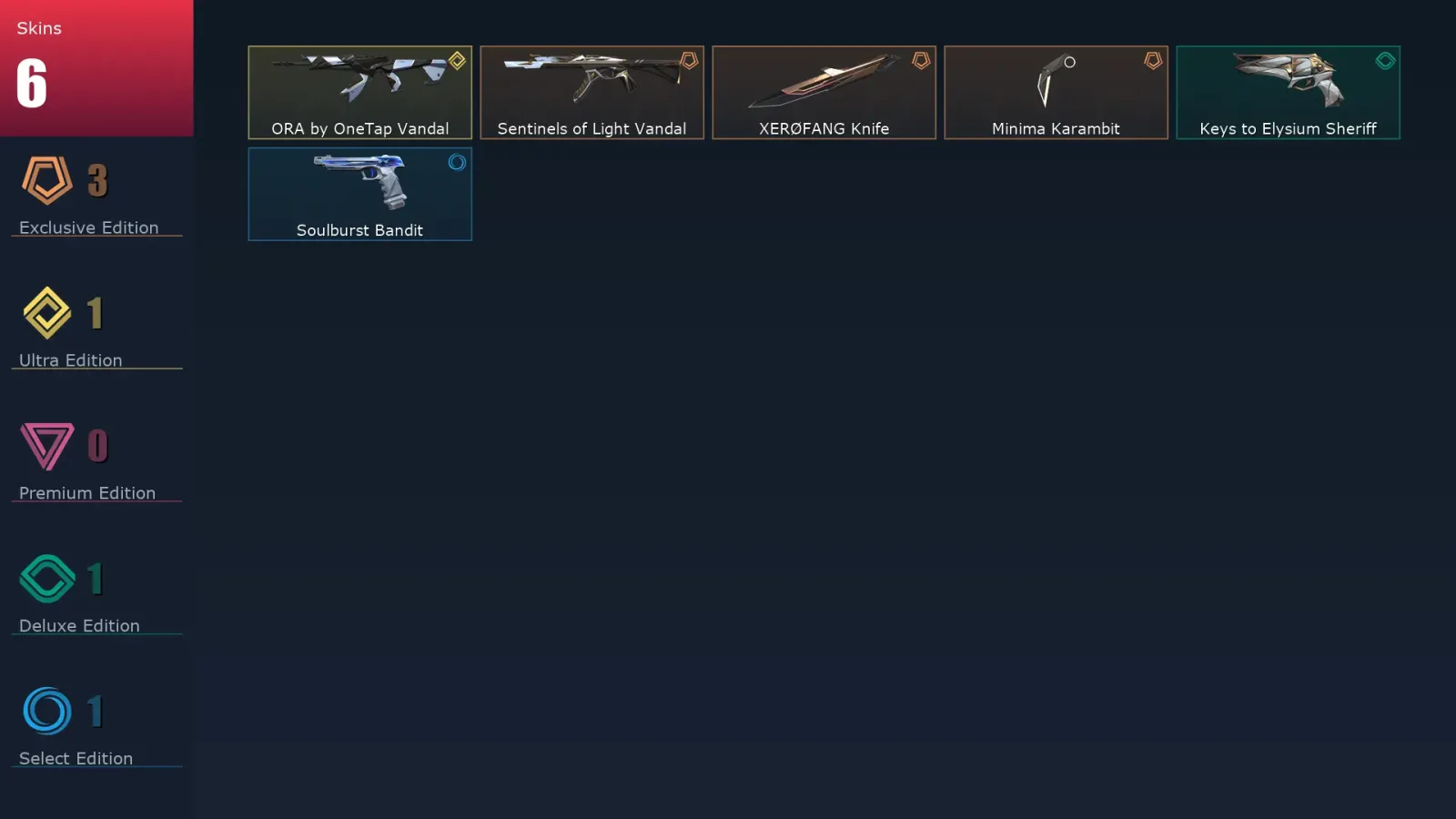 [Valorant] | EU | Level 56 | Silver 1 | 16 Agents | 6 Skins