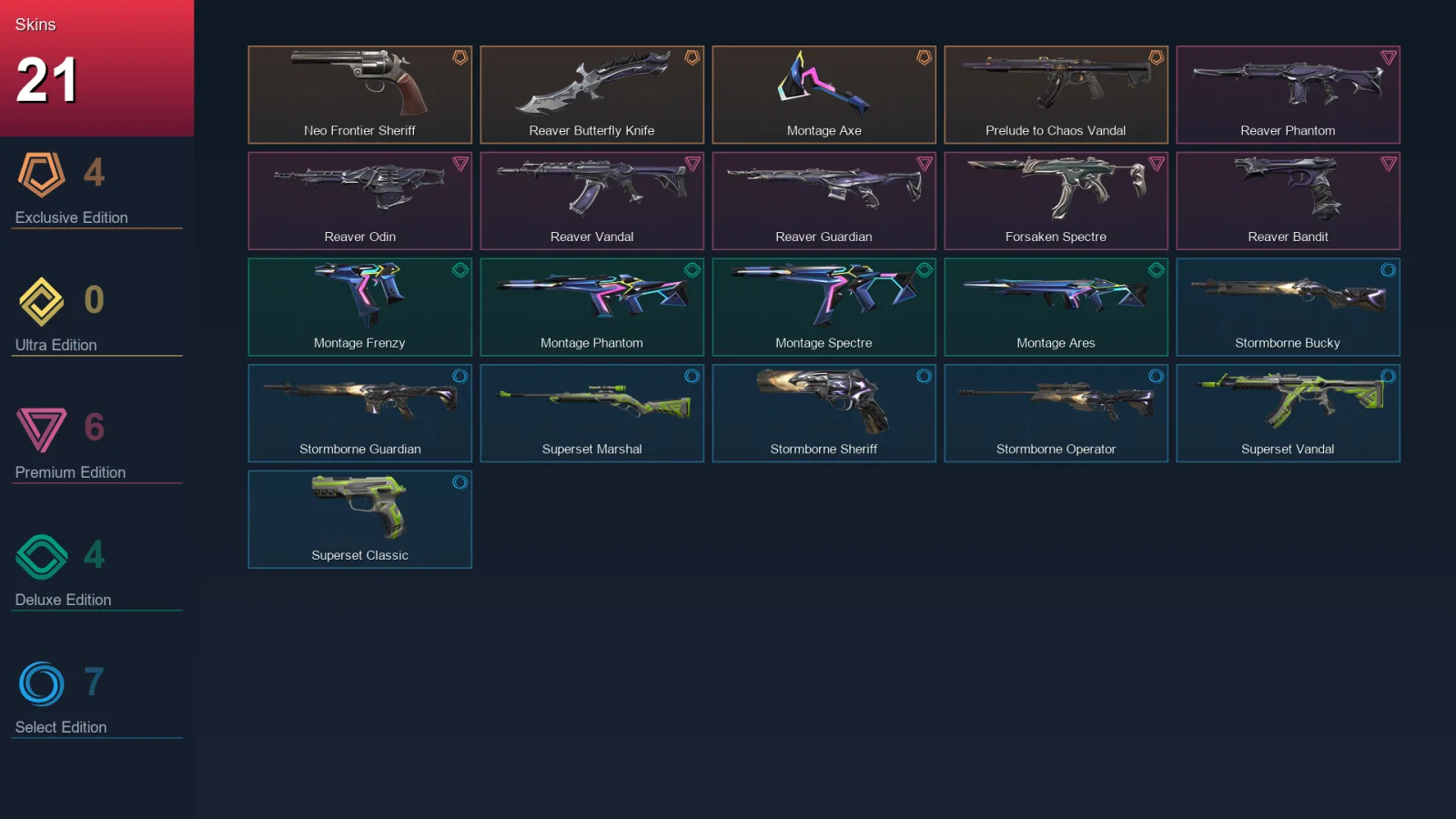 EU | Lv35 | Unranked | 21 Skin | 10 Agent | 15 Buddy