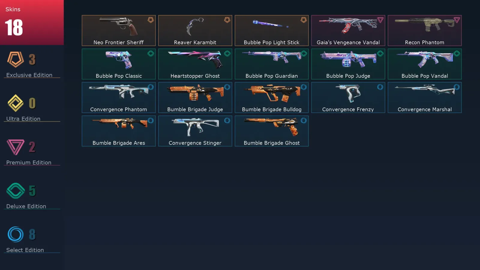 [Valorant] | EU | Level 1 | Radiant | 19 Agents | 18 Skins