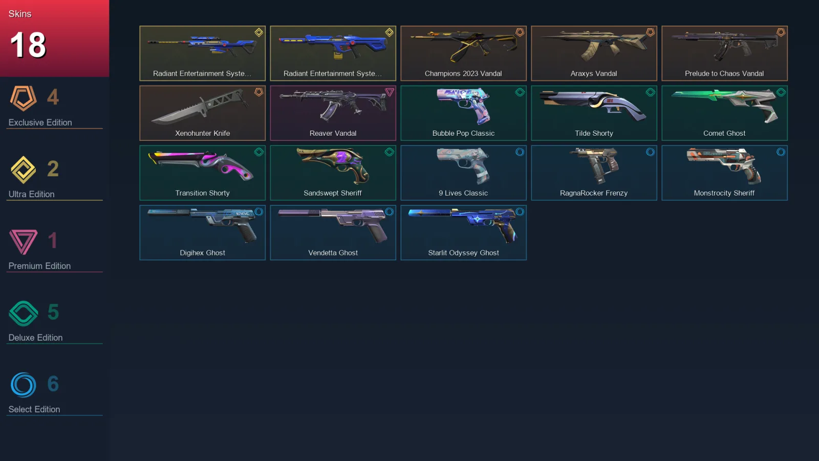 AP | Lv236 | Unranked | 18 Skin | 28 Agent | 74 Buddy