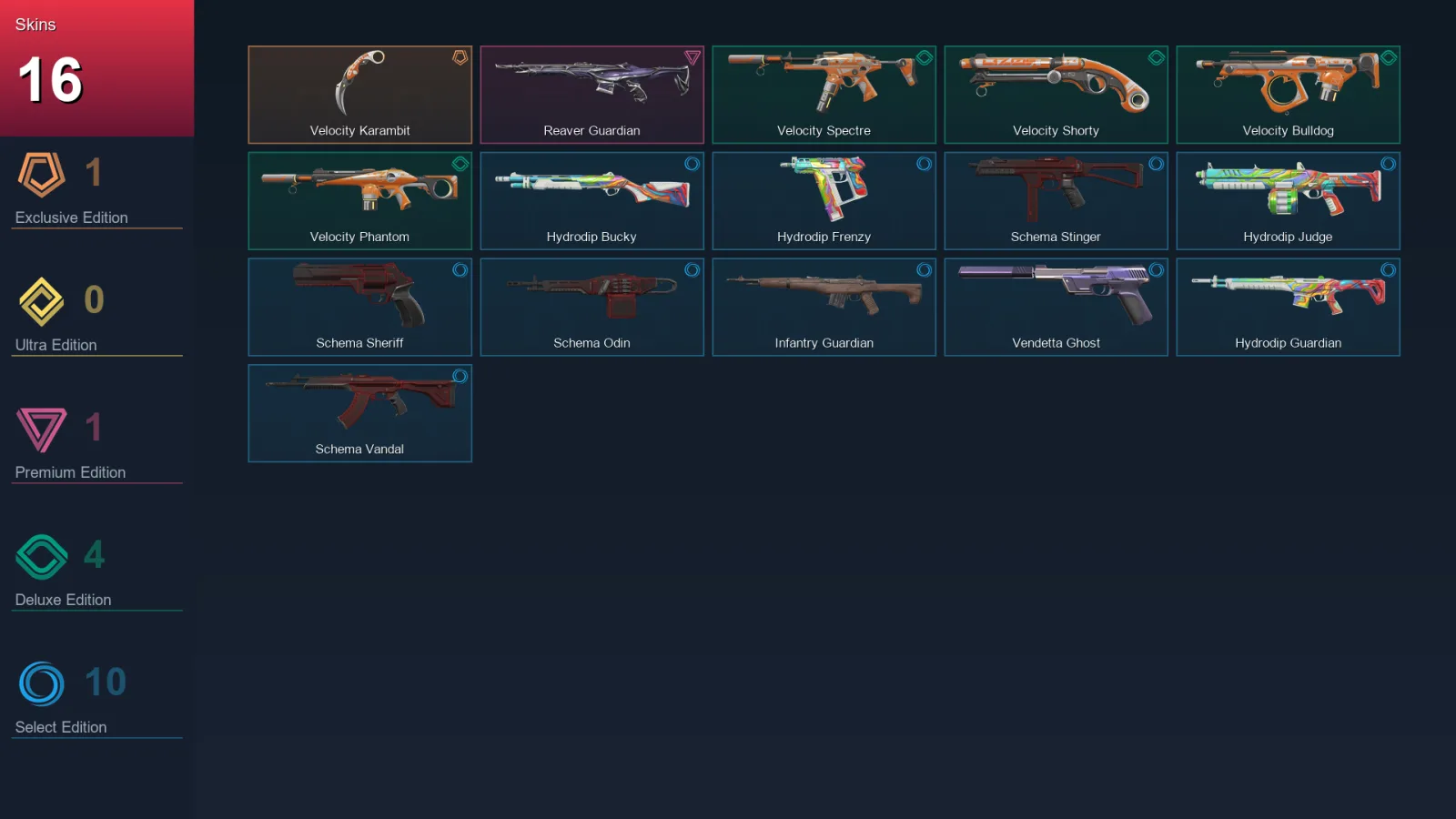 AP | Lv55 | Unranked | 16 Skin | 18 Agent | 27 Buddy