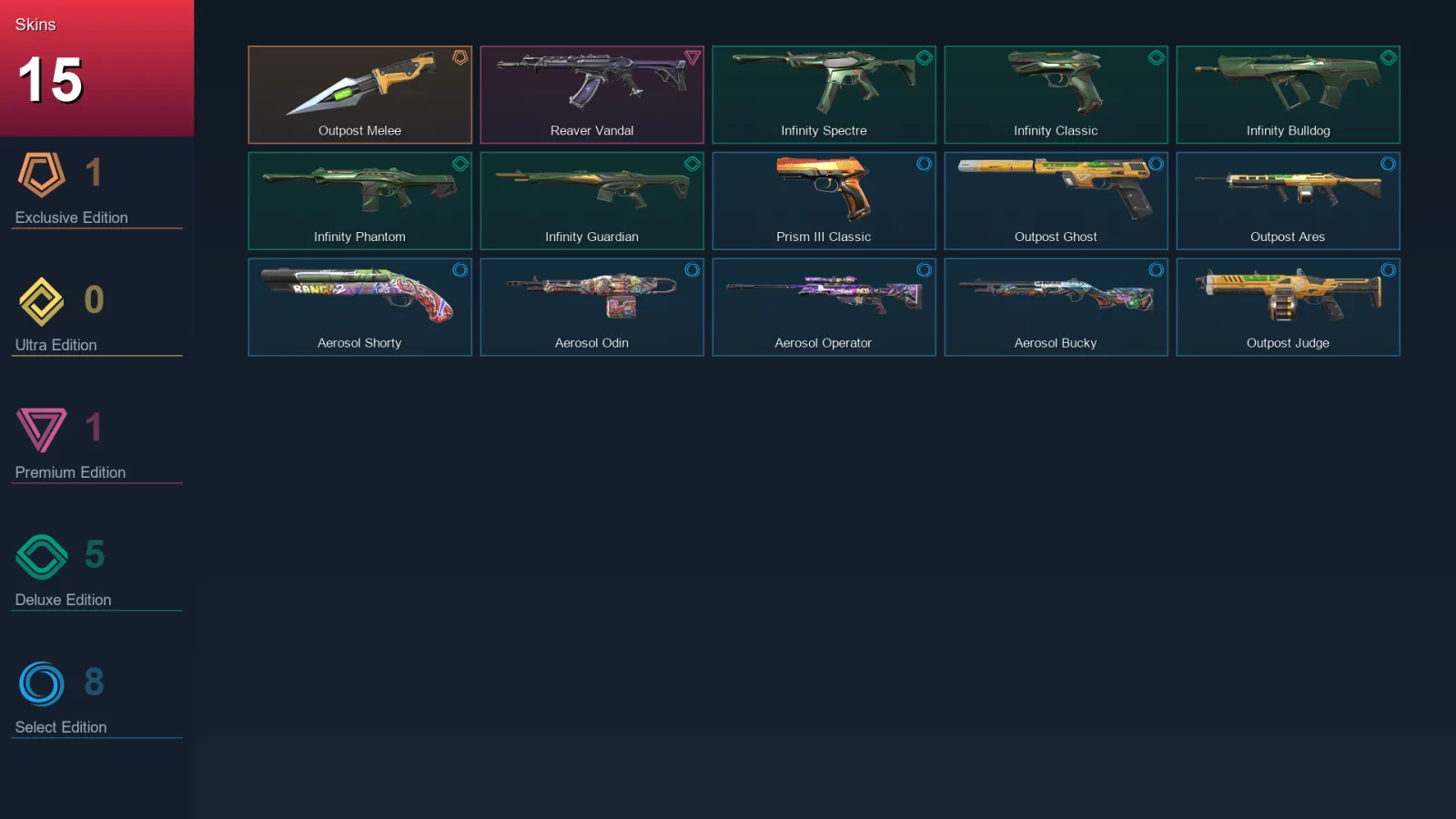 EU | Lv1 | Unranked | 15 Skin | 14 Agent | 22 Buddy