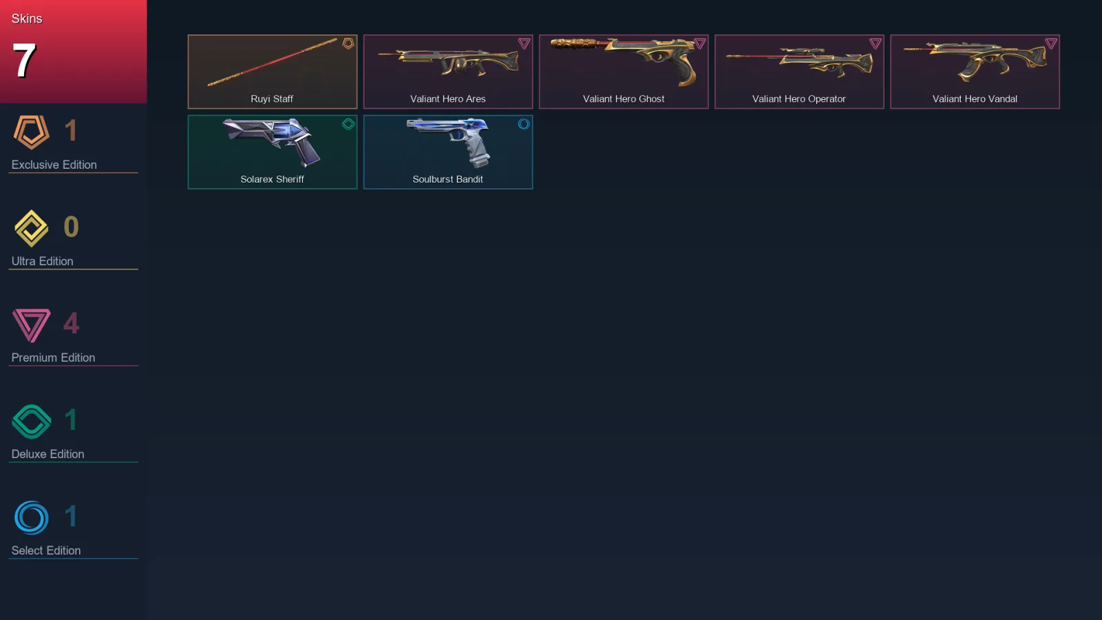 AP | Lv89 | Unranked | 7 Skin | 25 Agent | 33 Buddy