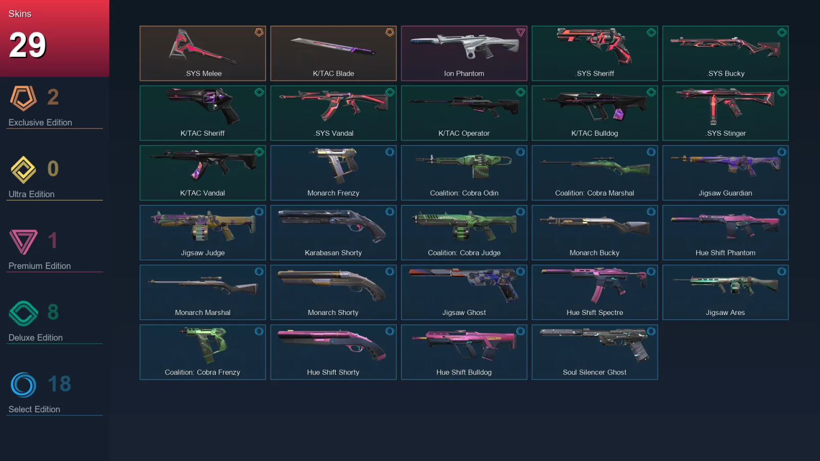 EU | Lv103 | Unranked | 29 Skin | 23 Agent | 55 Buddy — Valorant account