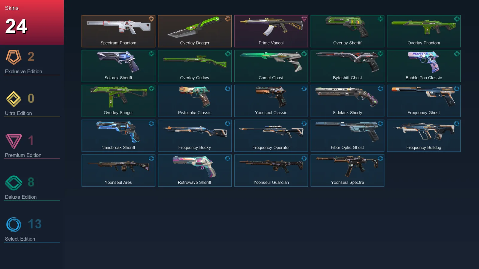AP | Lv144 | Unranked | 24 Skin | 27 Agent | 58 Buddy — Valorant account