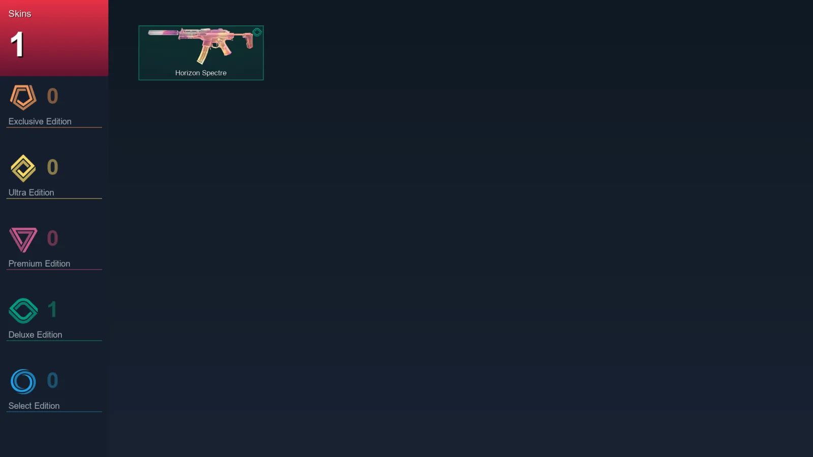 NA | Lv13 | Unranked | 1 Skin | 7 Agent | 2 Buddy — Horizon Spectre