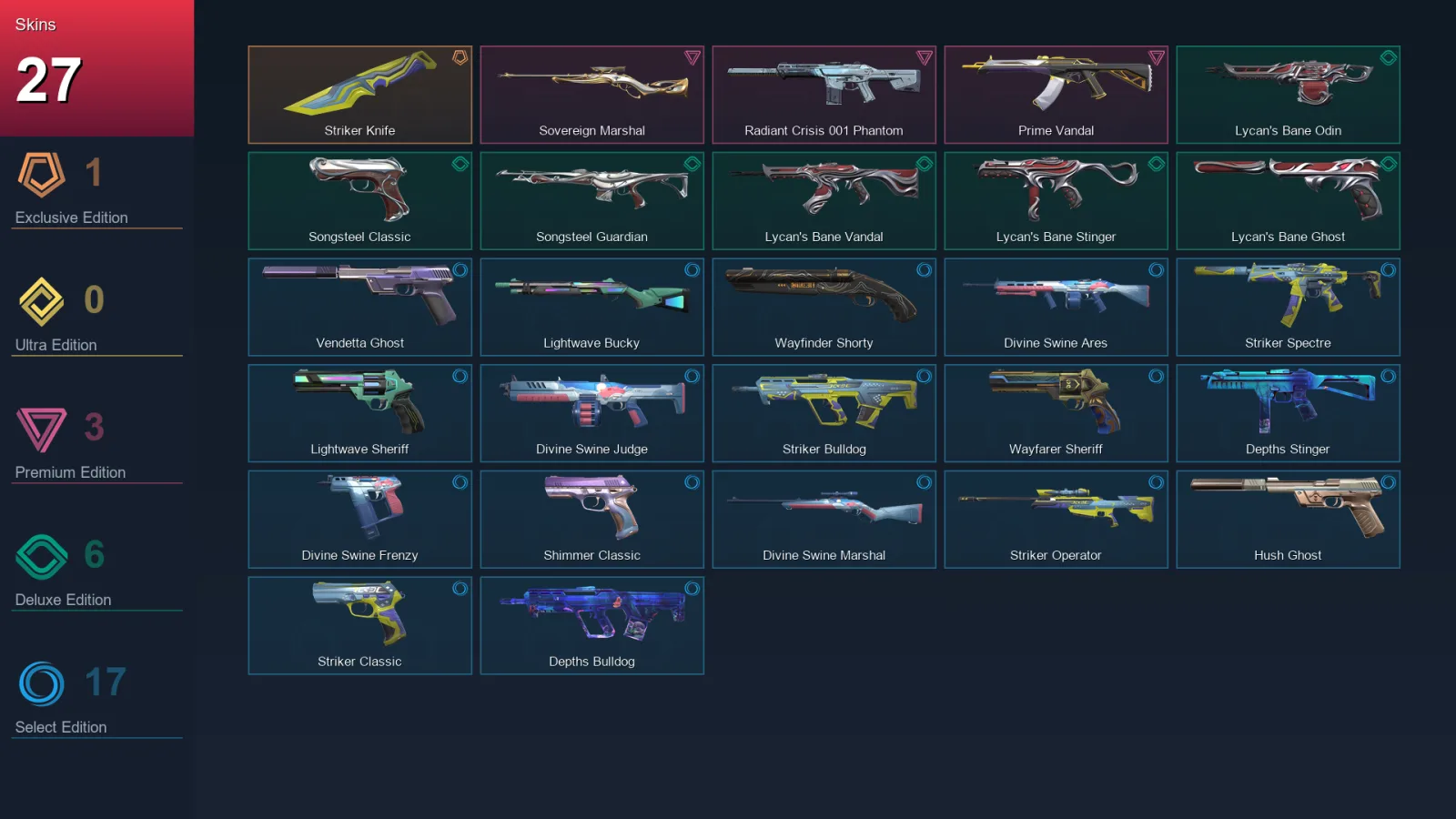 AP | Lv128 | Unranked | 27 Skin | 24 Agent | 59 Buddy — Valorant account