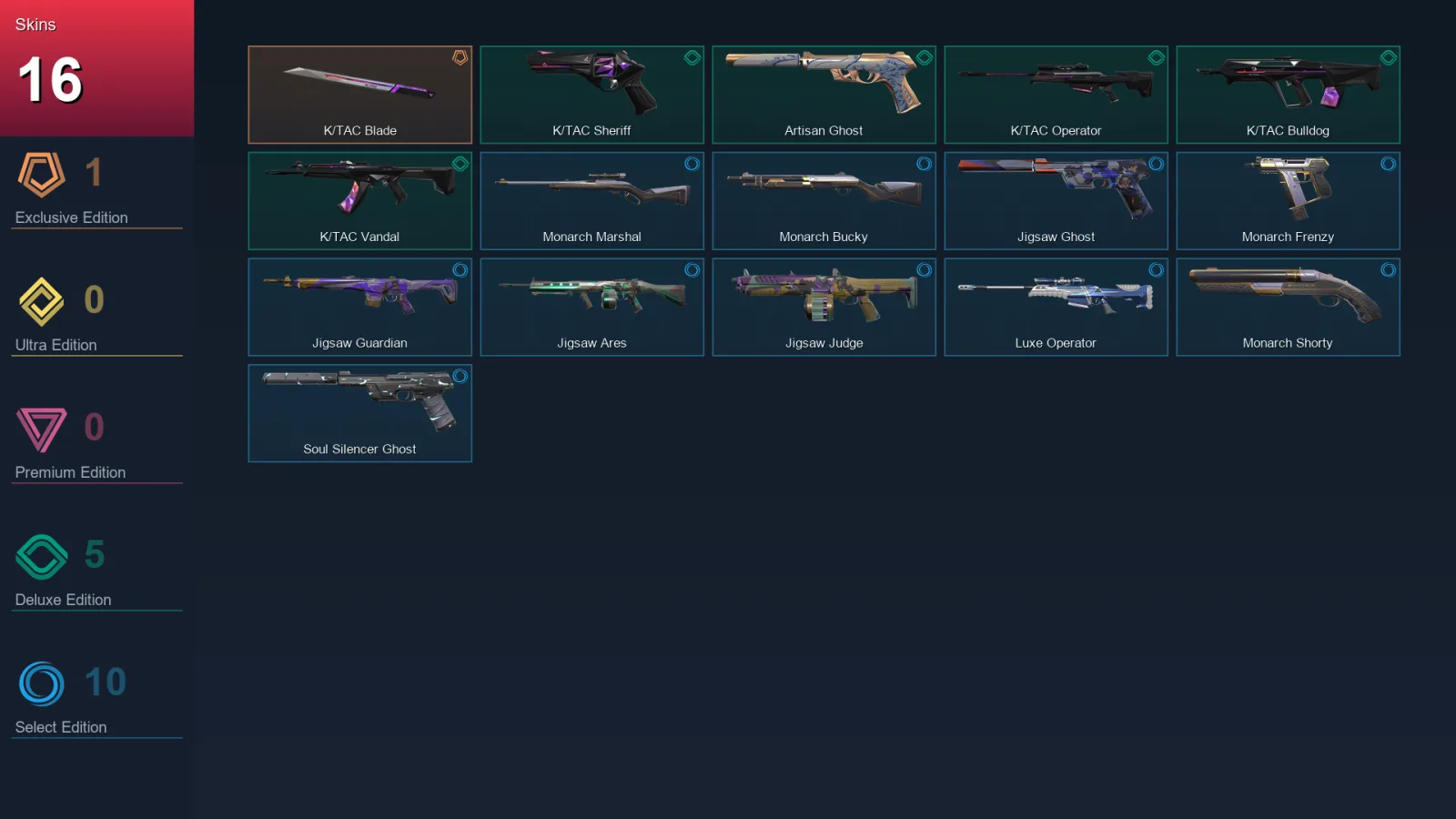 AP | Lv81 | Unranked | 16 Skin | 18 Agent | 44 Buddy