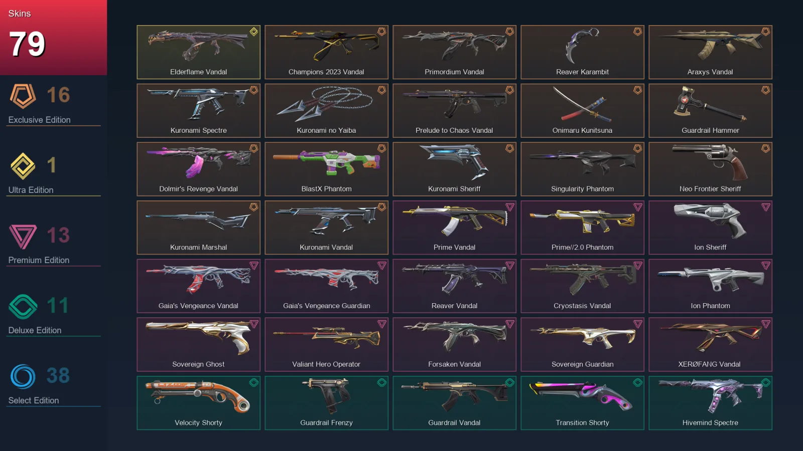 BR | Lv369 | Unranked | 79 Skin | 29 Agent | 159 Buddy