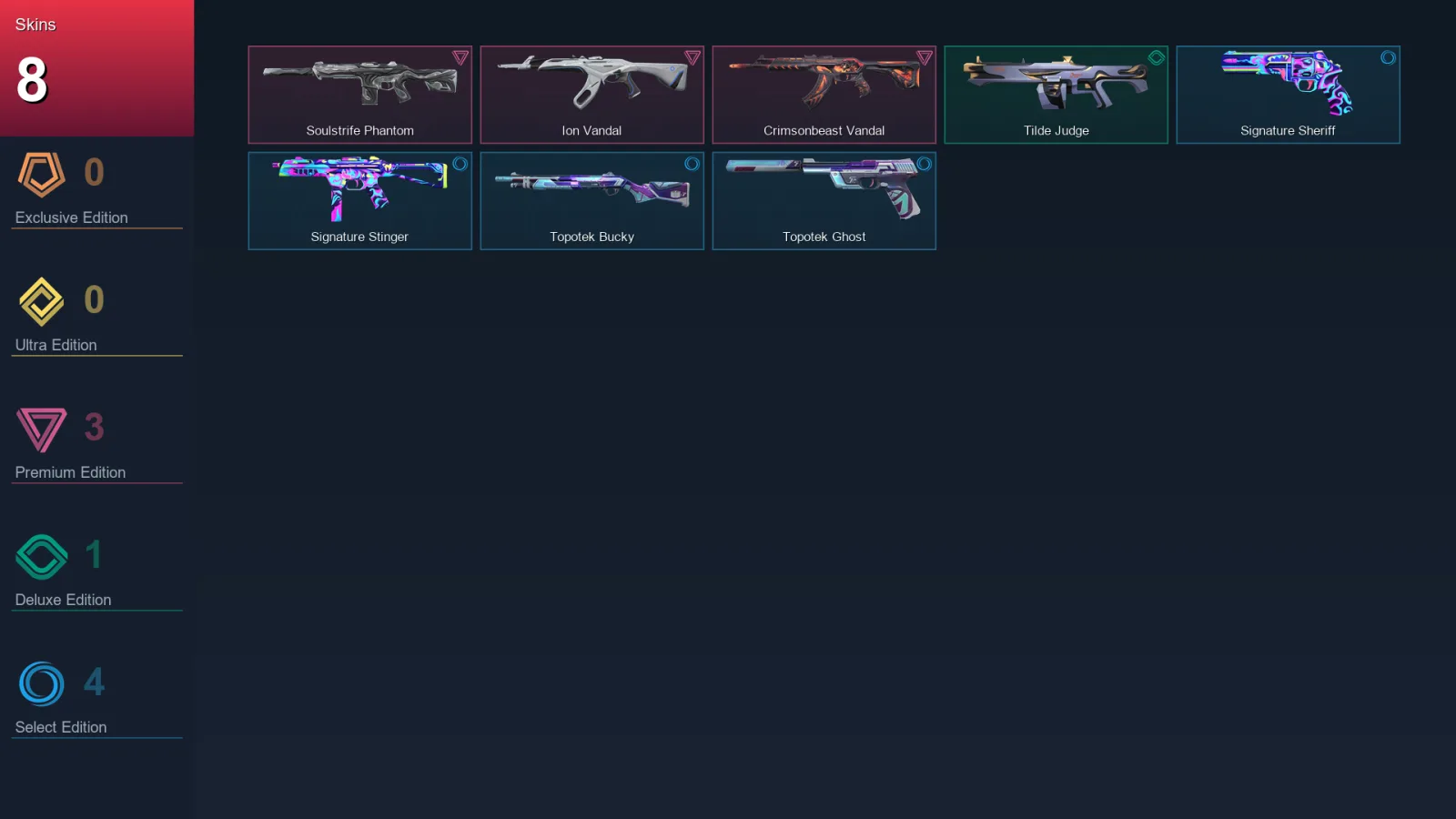 NA | Lv24 | Unranked | 8 Skin | 8 Agent | 8 Buddy