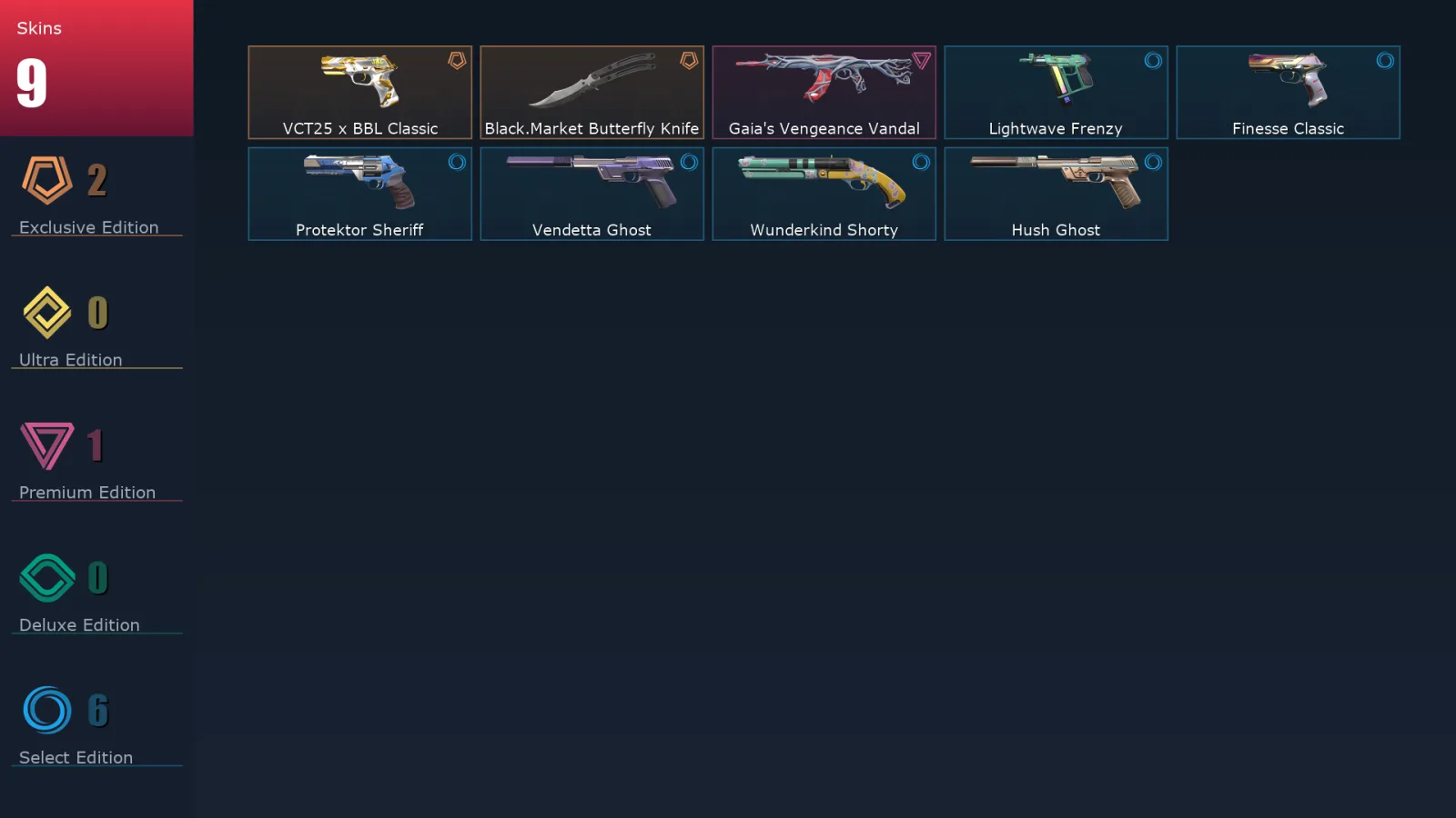 [Valorant] | EU | Level 106 | Bronze 2 | 16 Agents | 9 Skins