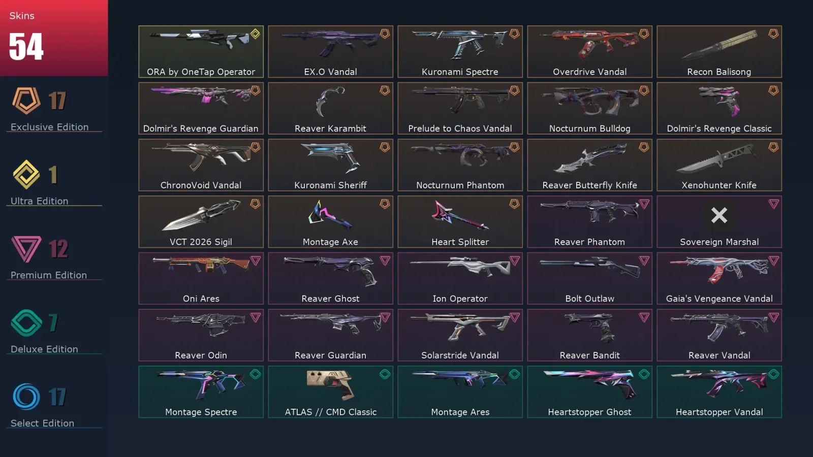 [Valorant] | EU | Level 120 | 28 Agents | 54 Skins — Valorant account