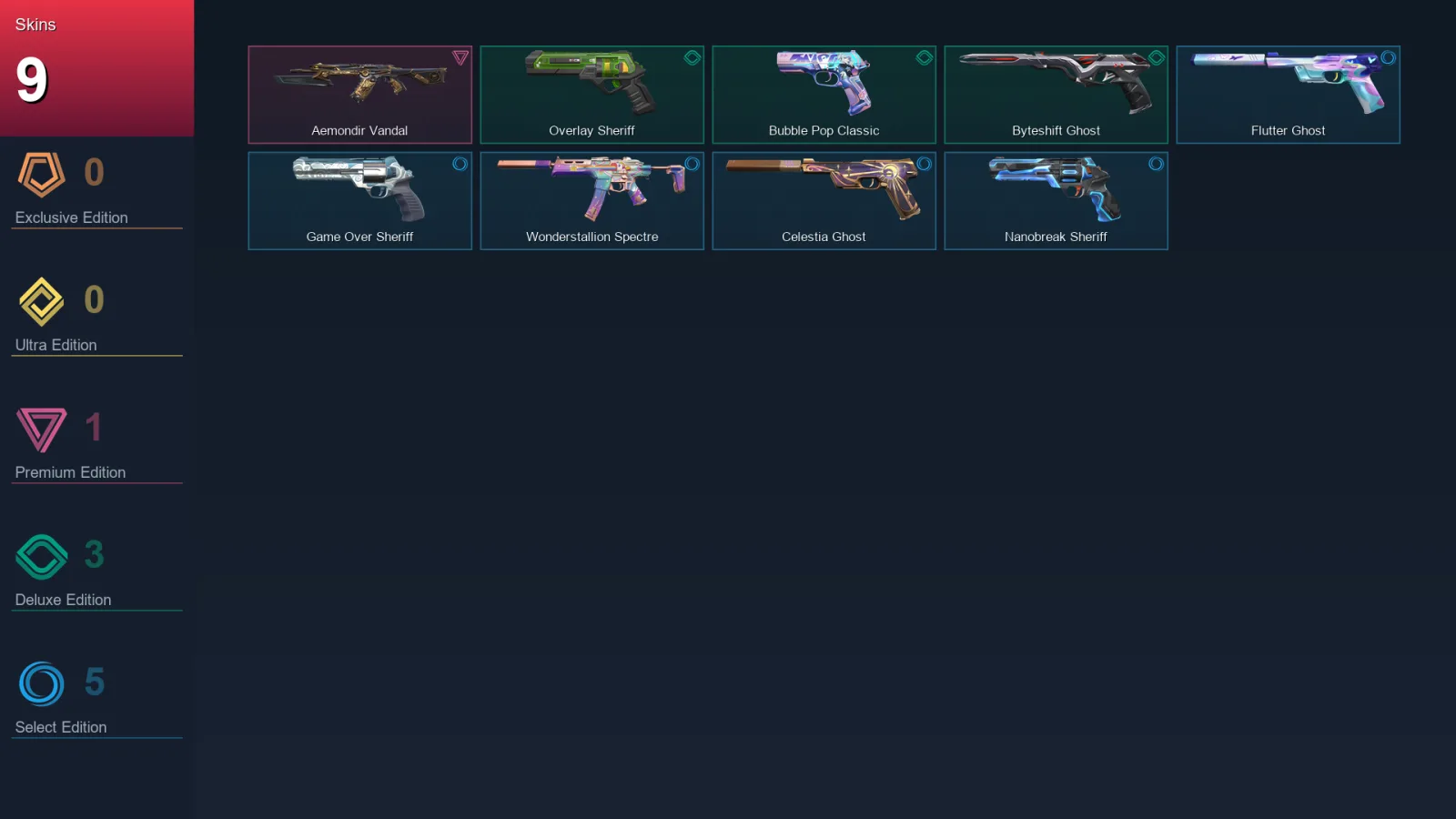 EU | Lv183 | Unranked | 9 Skin | 27 Agent | 33 Buddy — Valorant account