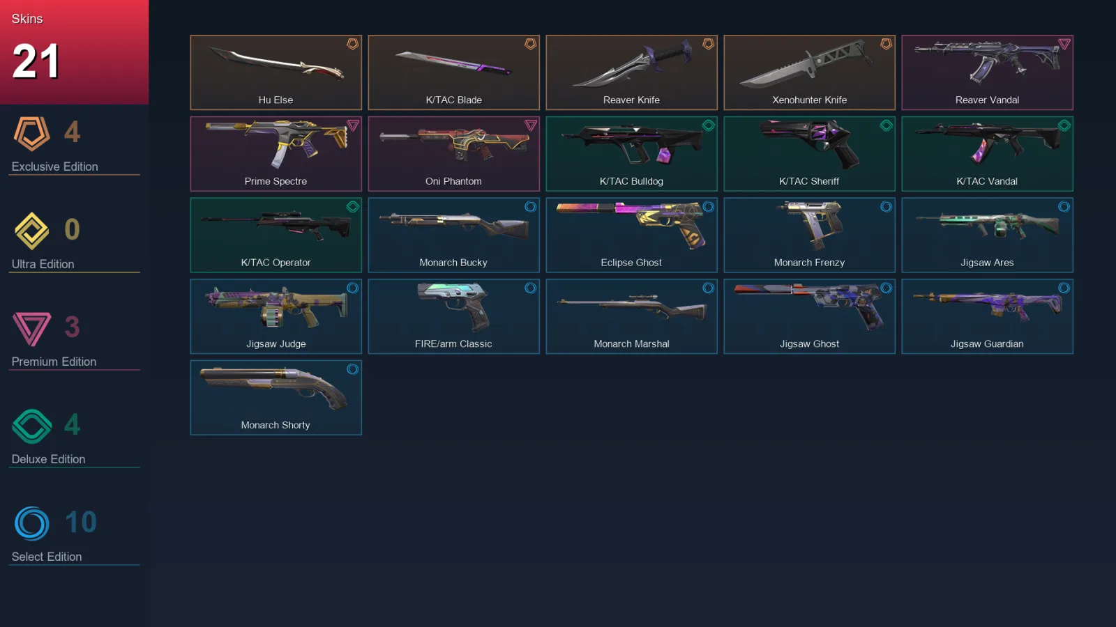 EU | Lv102 | Unranked | 21 Skin | 26 Agent | 50 Buddy