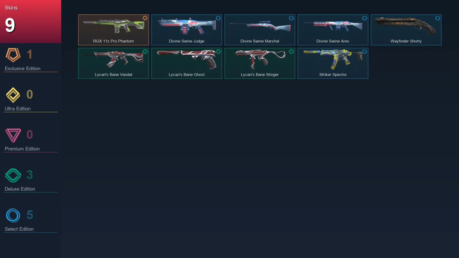EU | Lv26 | Unranked | 9 Skin | 9 Agent | 21 Buddy