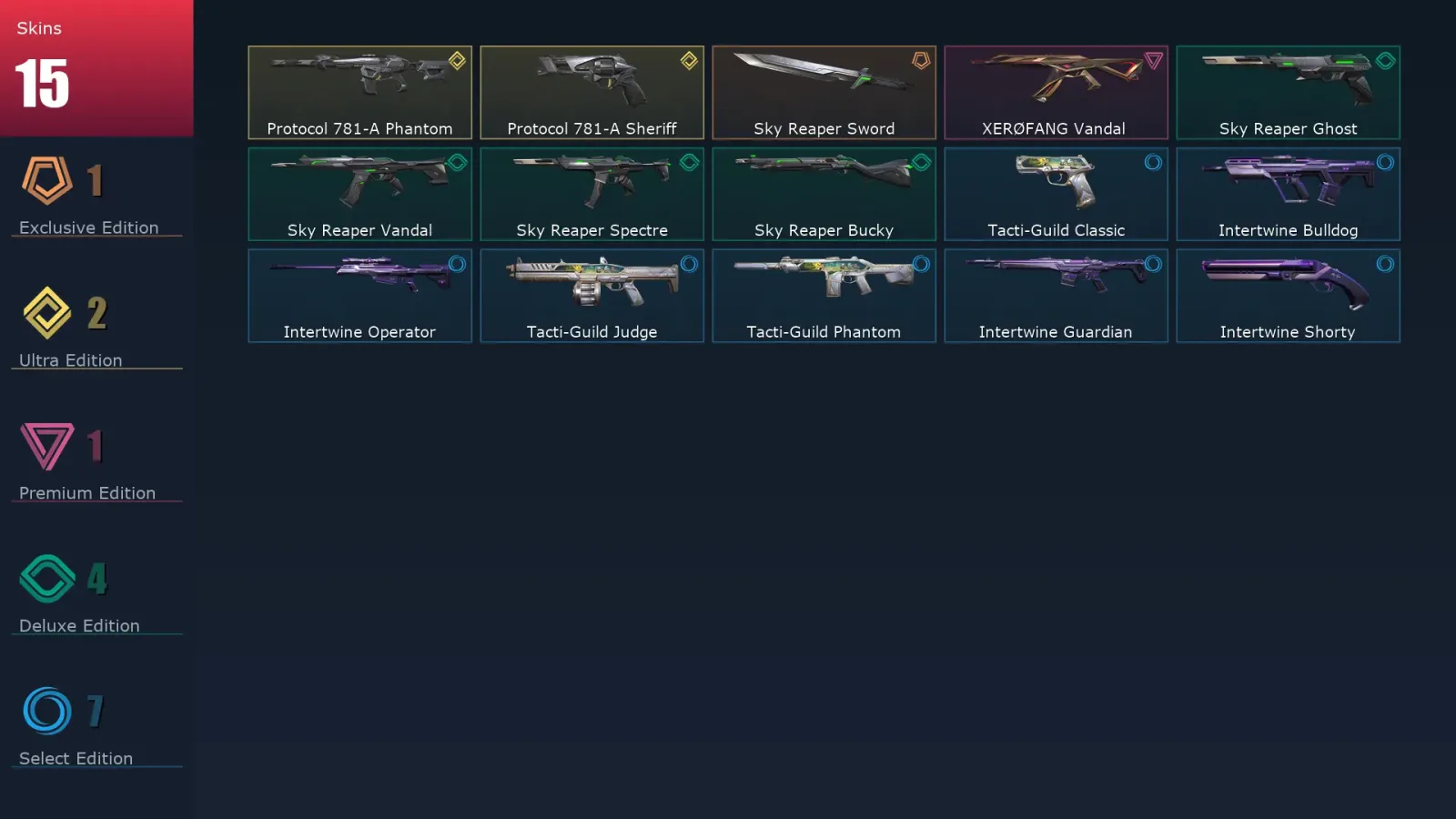 [Valorant] | EU | Level 27 | Silver 2 | 9 Agents | 15 Skins