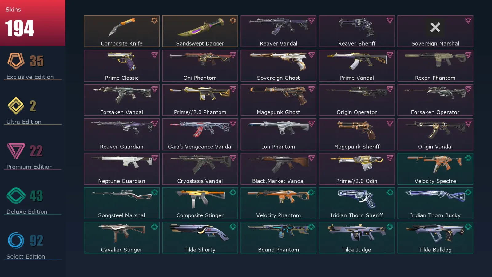 [Valorant] | EU | Level 259 | Gold 3 | 29 Agents | 194 Skins — Libretto Ghost