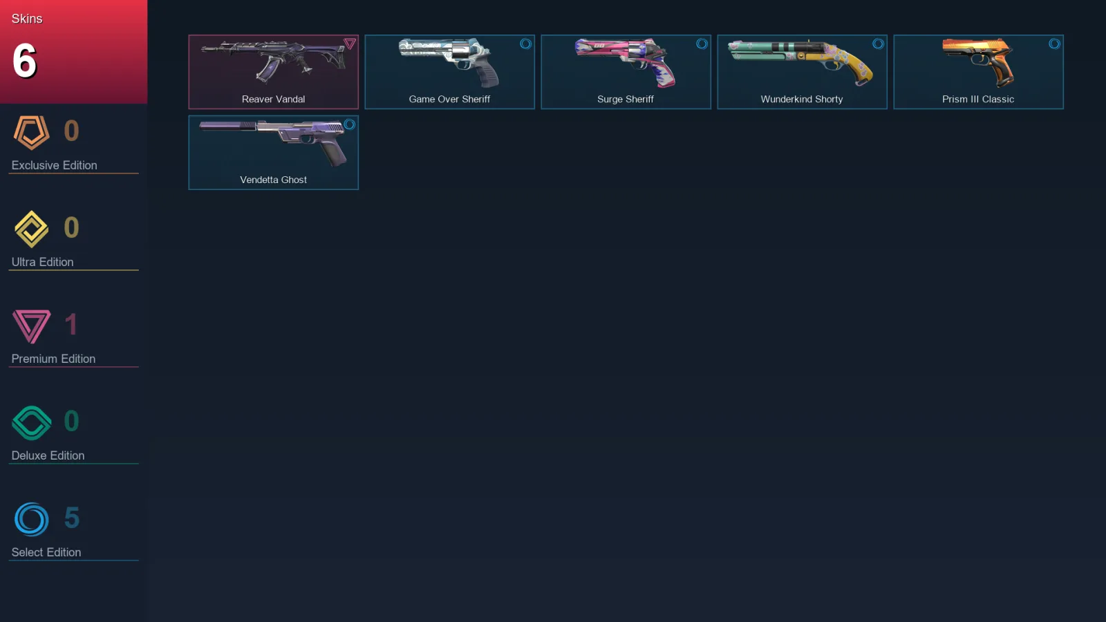 AP | Lv57 | Unranked | 6 Skin | 15 Agent | 27 Buddy