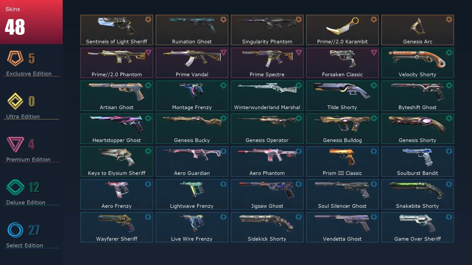 [Valorant] | EU | Level 370 | Platinum 3 | 29 Agents | 48 Skins — Valorant account