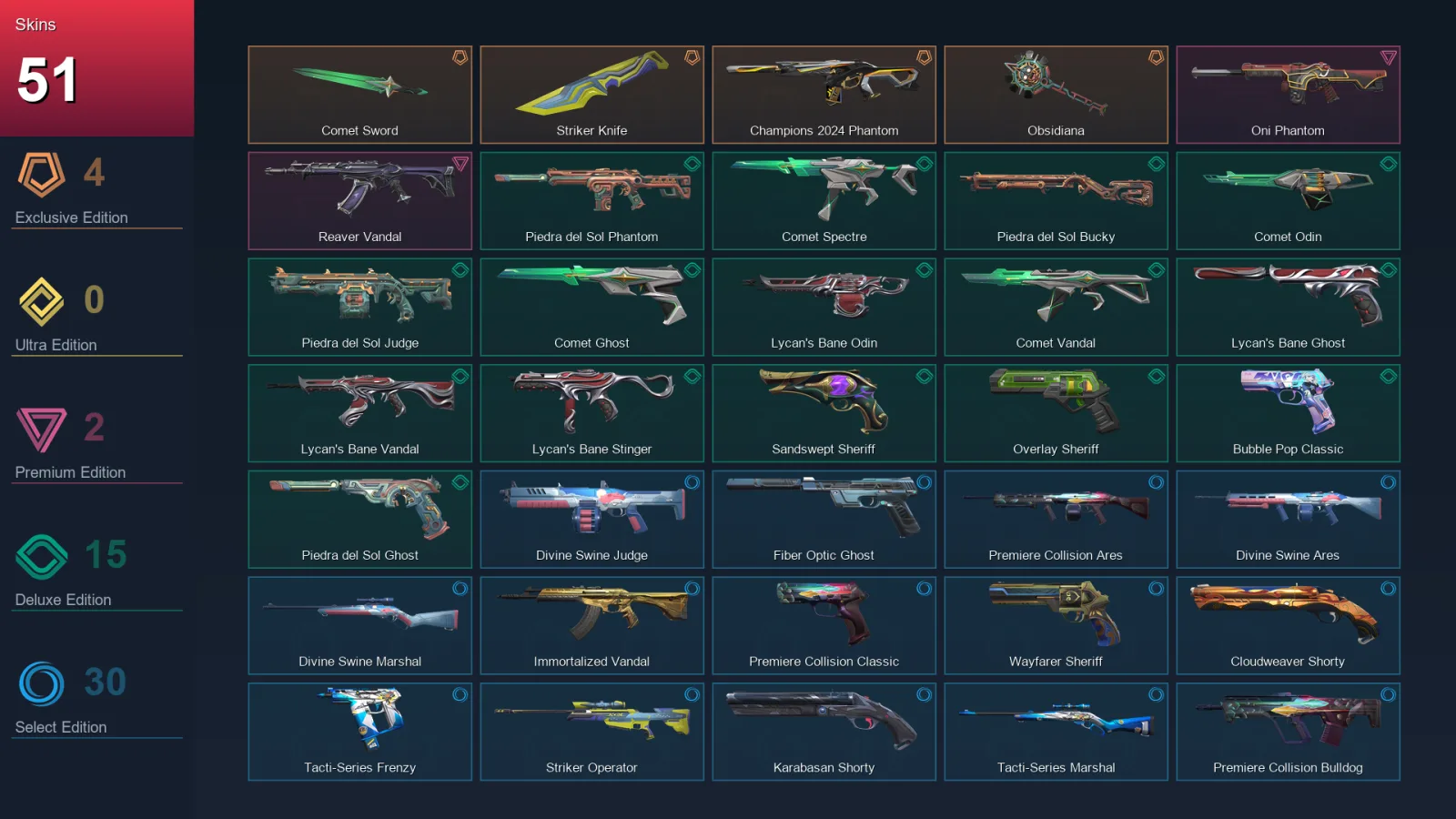 EU | Lv229 | Unranked | 51 Skin | 28 Agent | 116 Buddy