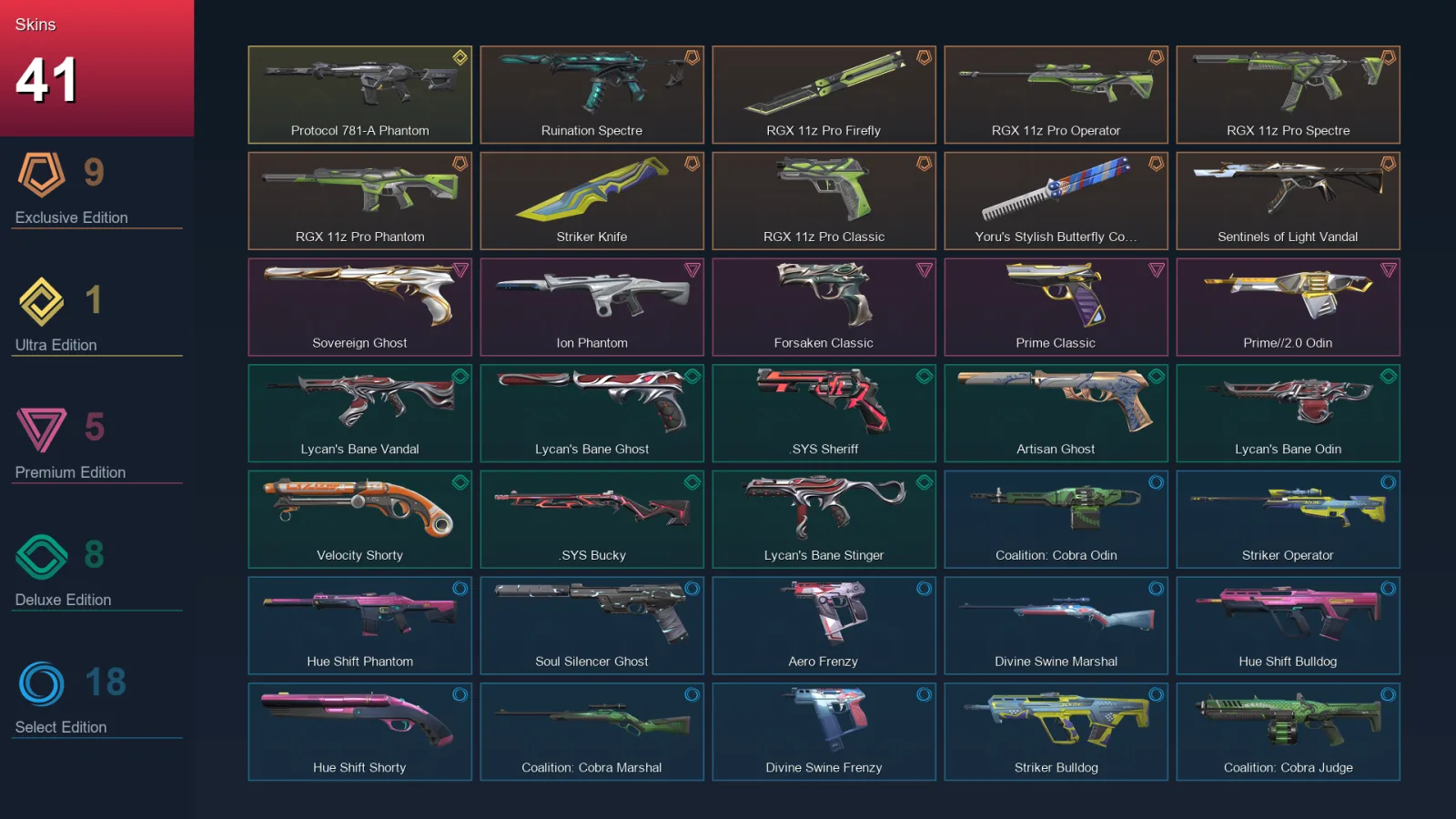 AP | Lv139 | Unranked | 41 Skin | 25 Agent | 67 Buddy