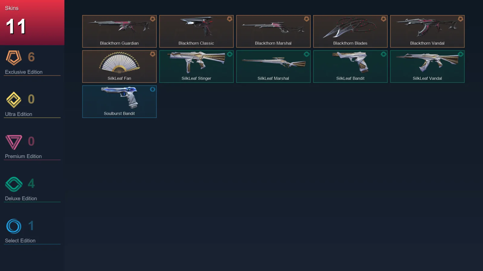 EU | Lv34 | Unranked | 11 Skin | 13 Agent | 10 Buddy